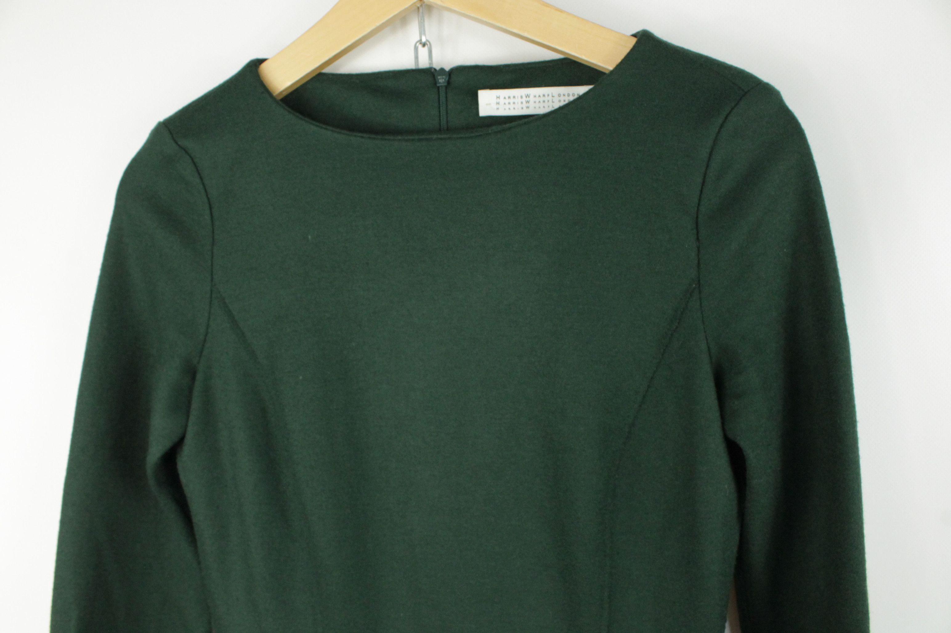 Harris Wharf London Harris Wharf London Knitted Green Wool Sheath Dress Size S / US 4 / IT 40 - 2 Thumbnail