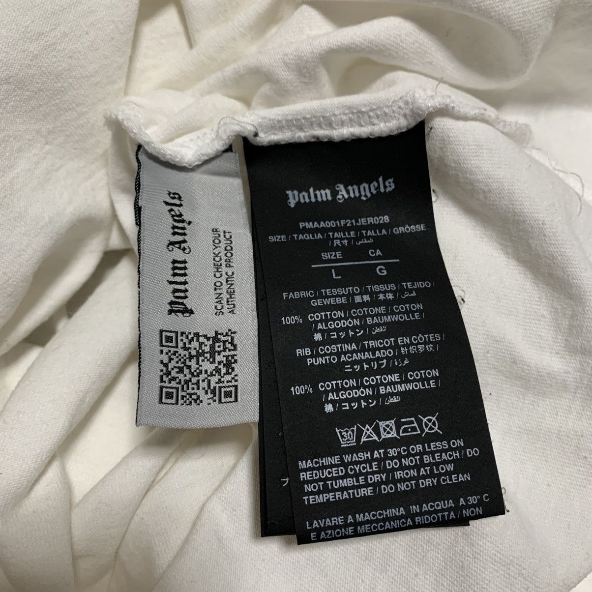 Palm Angels Palm Angels Large Missoni Spray Paint White Tee Size US L / EU 52-54 / 3 - 8 Thumbnail