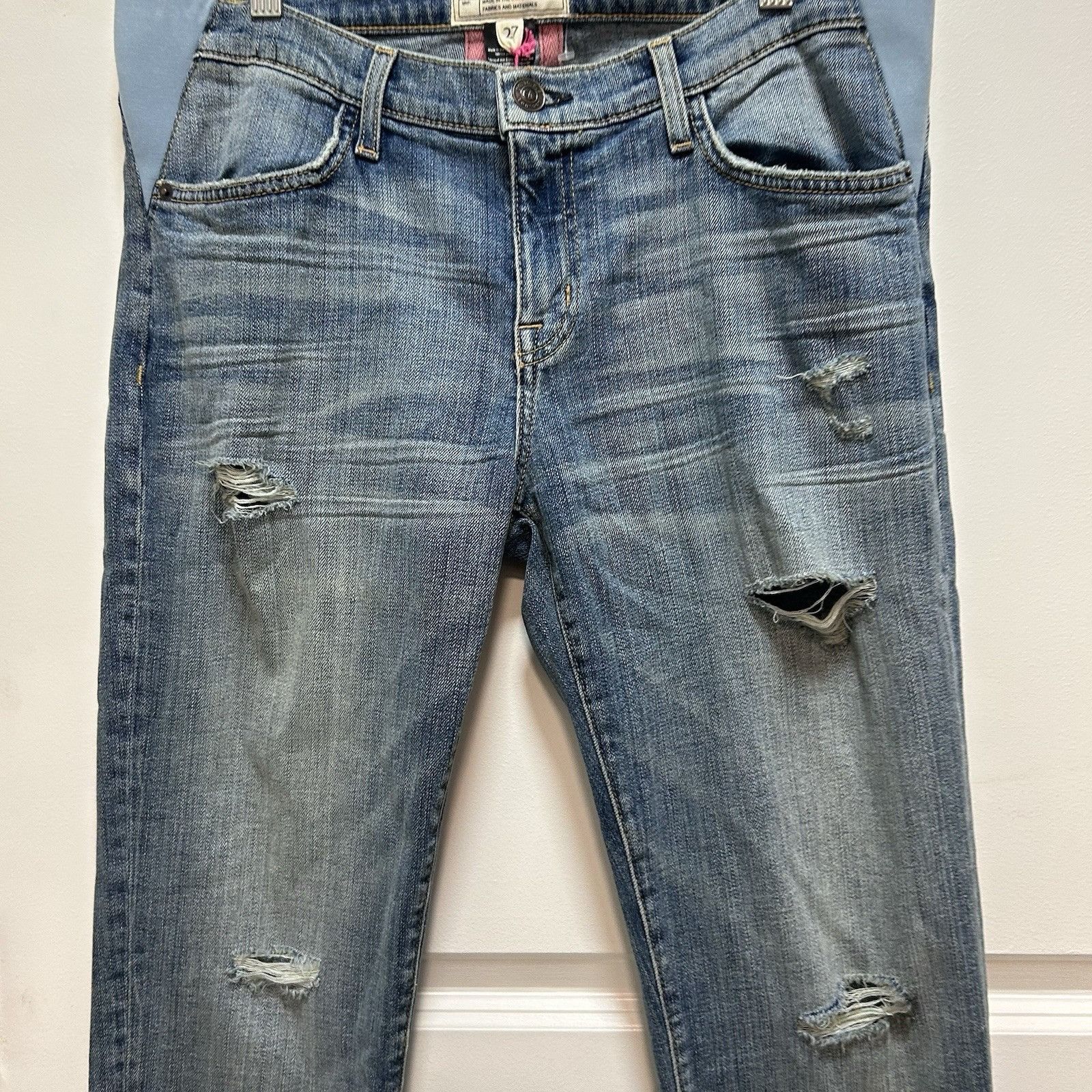 Current/Elliot Current Elliot x Hatch Jeans Womens Blue The Boyfriend Mater Size 27" / US 4 / IT 40 - 6 Thumbnail