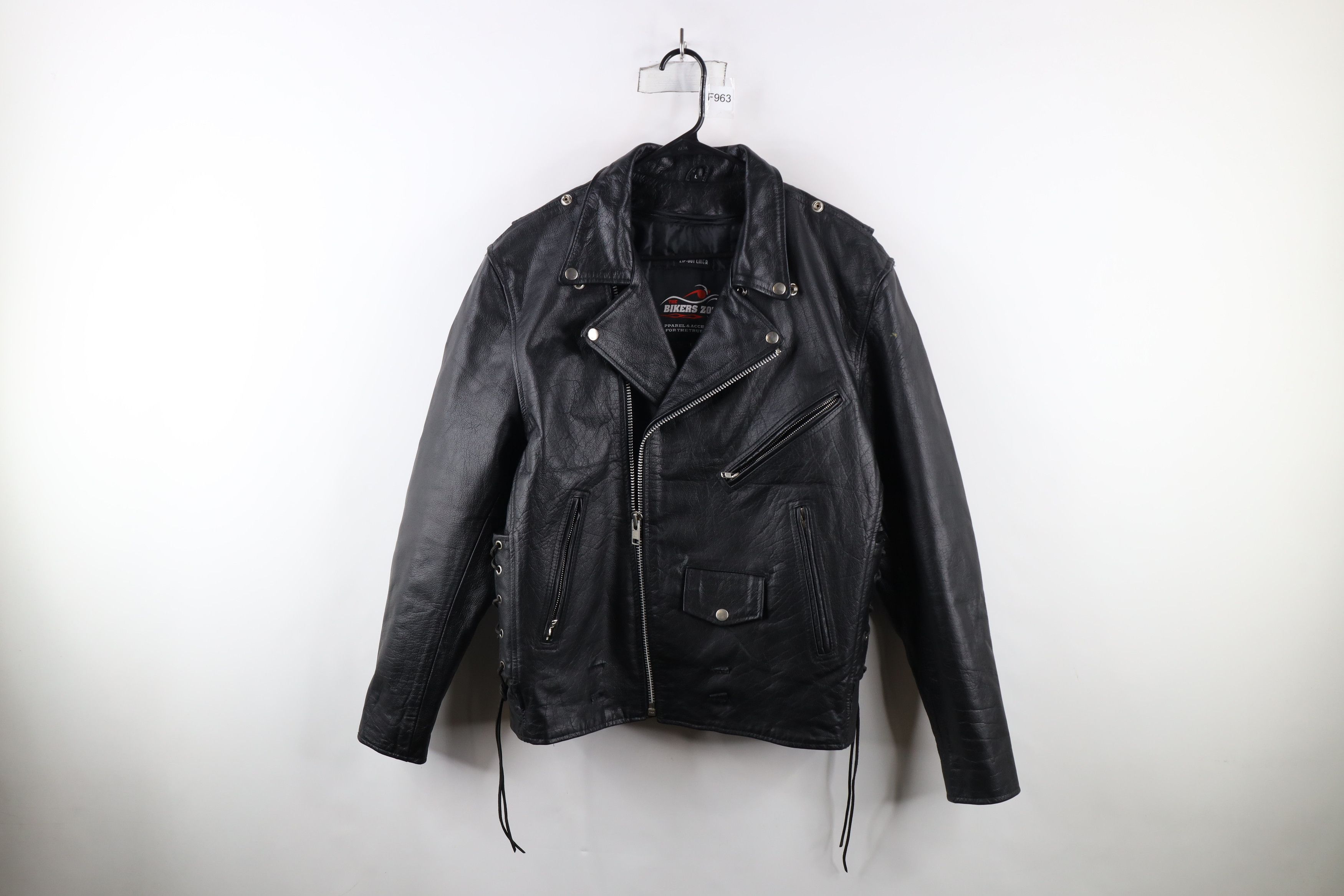 Vintage Vintage 90s Streetwear Lined Leather Motorcycle Jacket Size US L / EU 52-54 / 3 - 1 Thumbnail