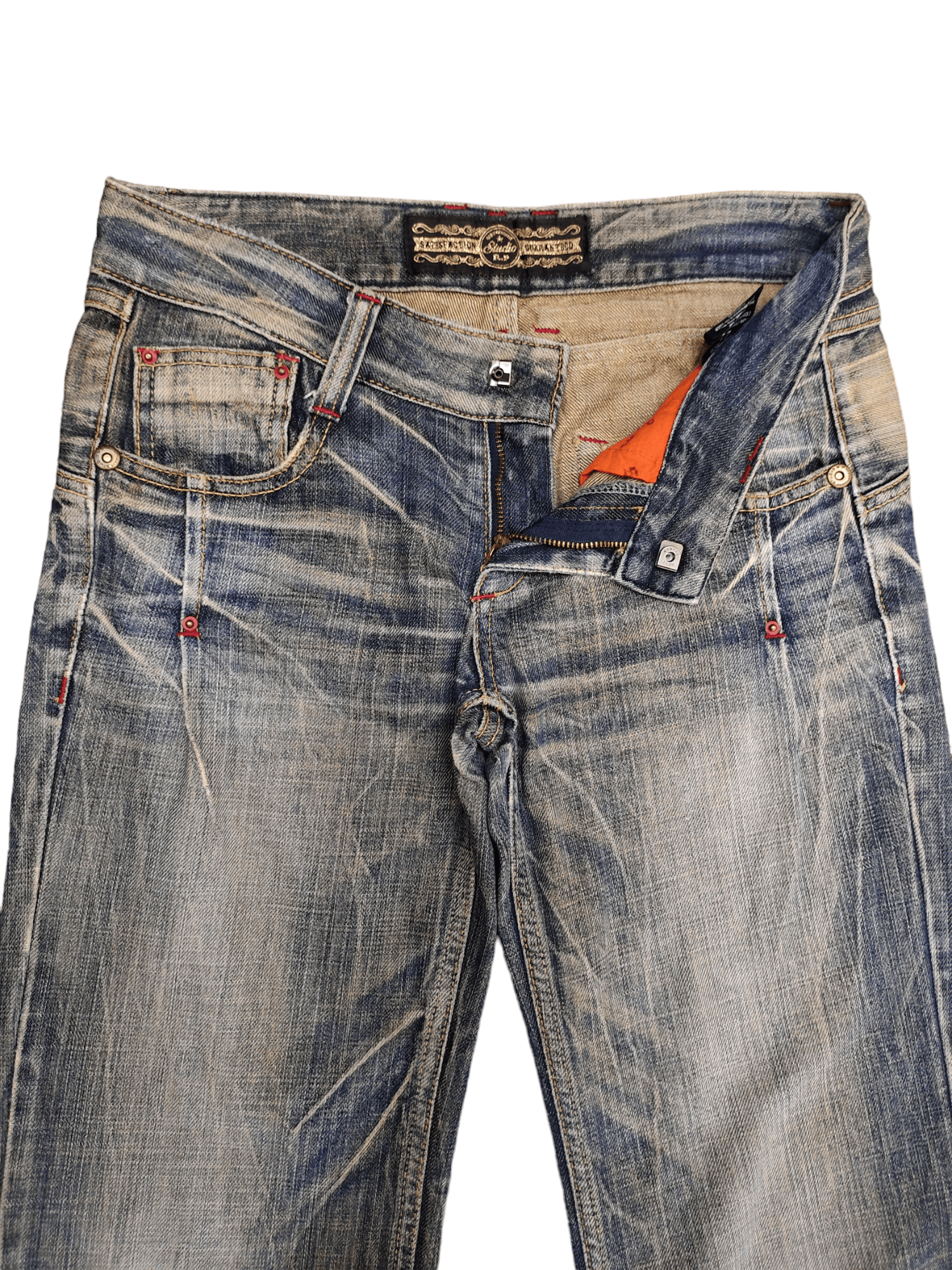 If Six Was Nine Flare Jeans Studio RP Lace Pocket Faded Bootcut Jpg Style Size US 27 - 10 Thumbnail