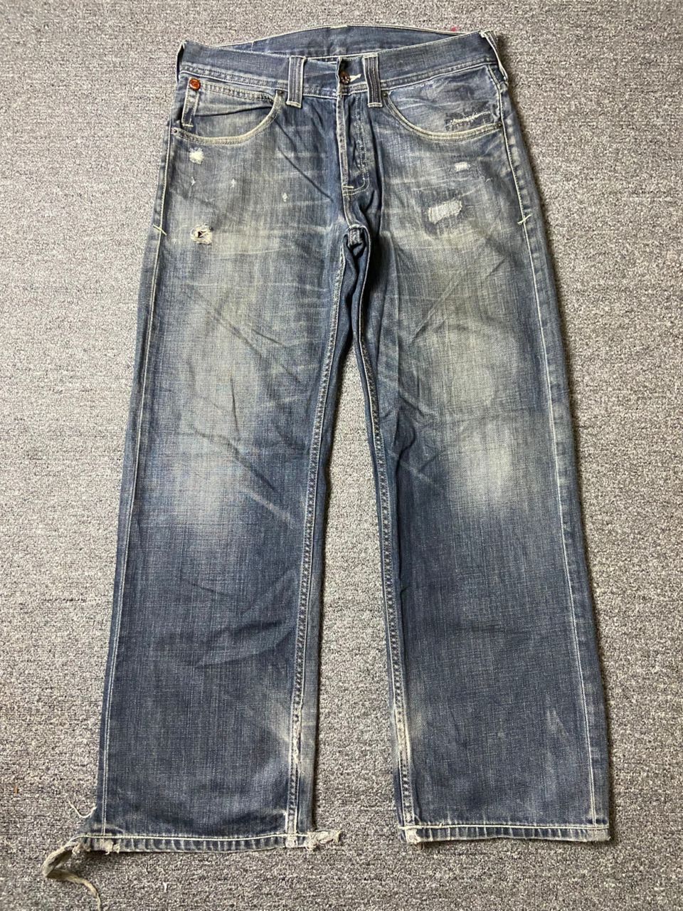Evisu 🔥Vintage EVISU & PUMA Distressed Denim Jeans 🔥 (135) Size US 34 / EU 50 - 2 Thumbnail