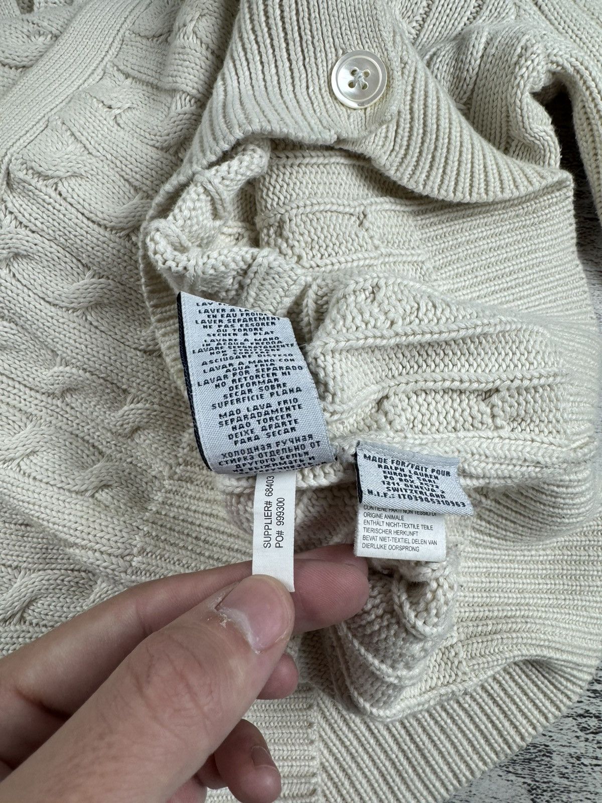 Ralph Lauren Sport Polo Ralph Lauren Women’s White Cable Knit Cotton S Sweater Pullover Cardigan Size S / US 4 / IT 40 - 9 Thumbnail