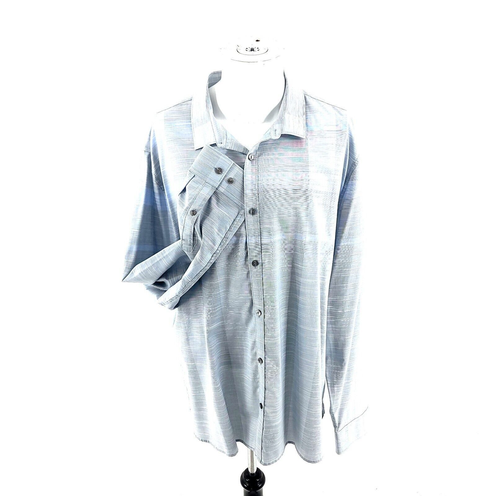 Calvin Klein Calvin Klein Gray Blue 2XL Button Front Dress Shirt Cotton C Size US XXL / EU 58 / 5 - 1 Thumbnail