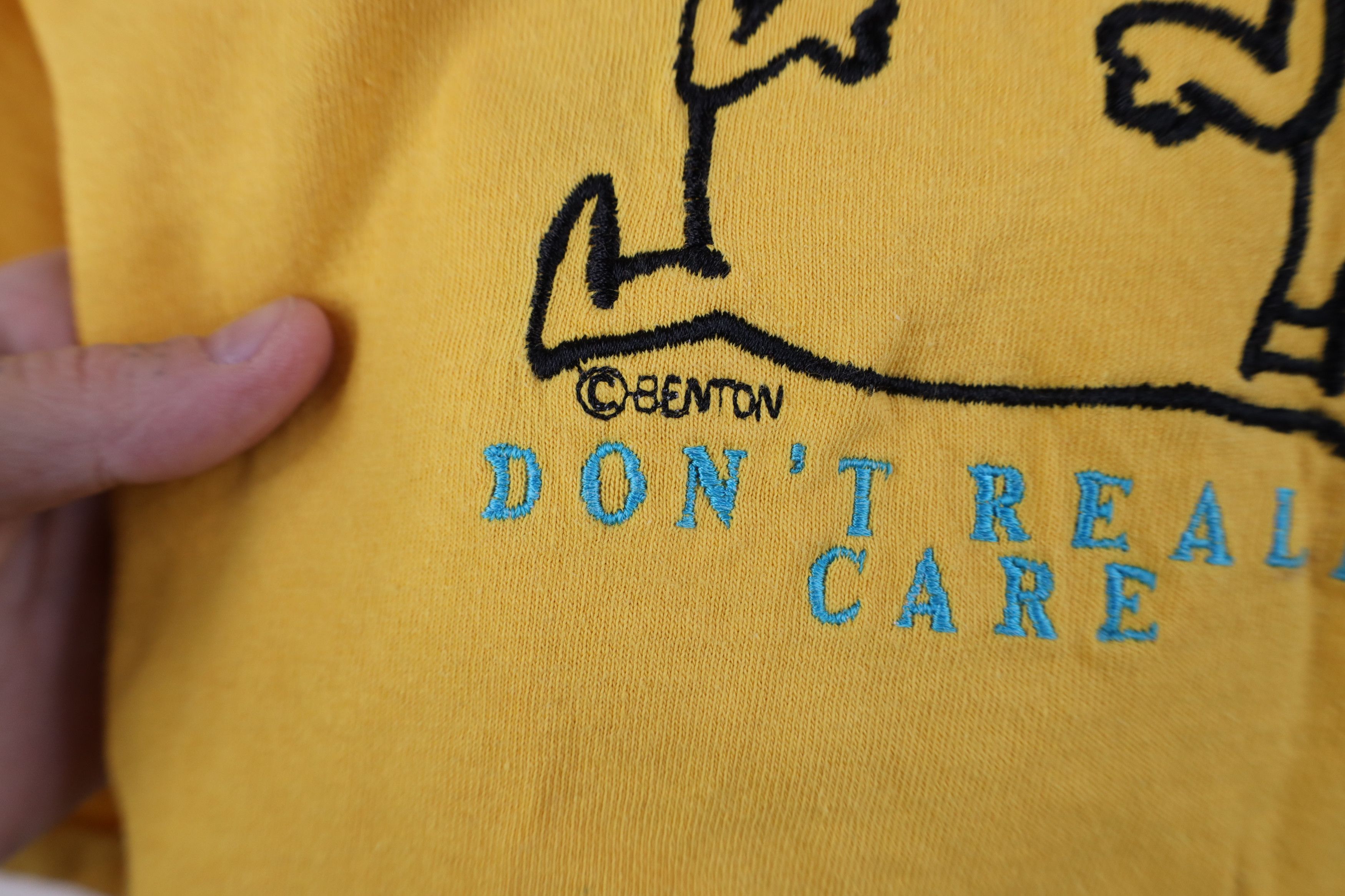 Vintage Vintage 90s Jim Benson Don't Really Care Cropped T-Shirt USA Size ONE SIZE - 5 Thumbnail