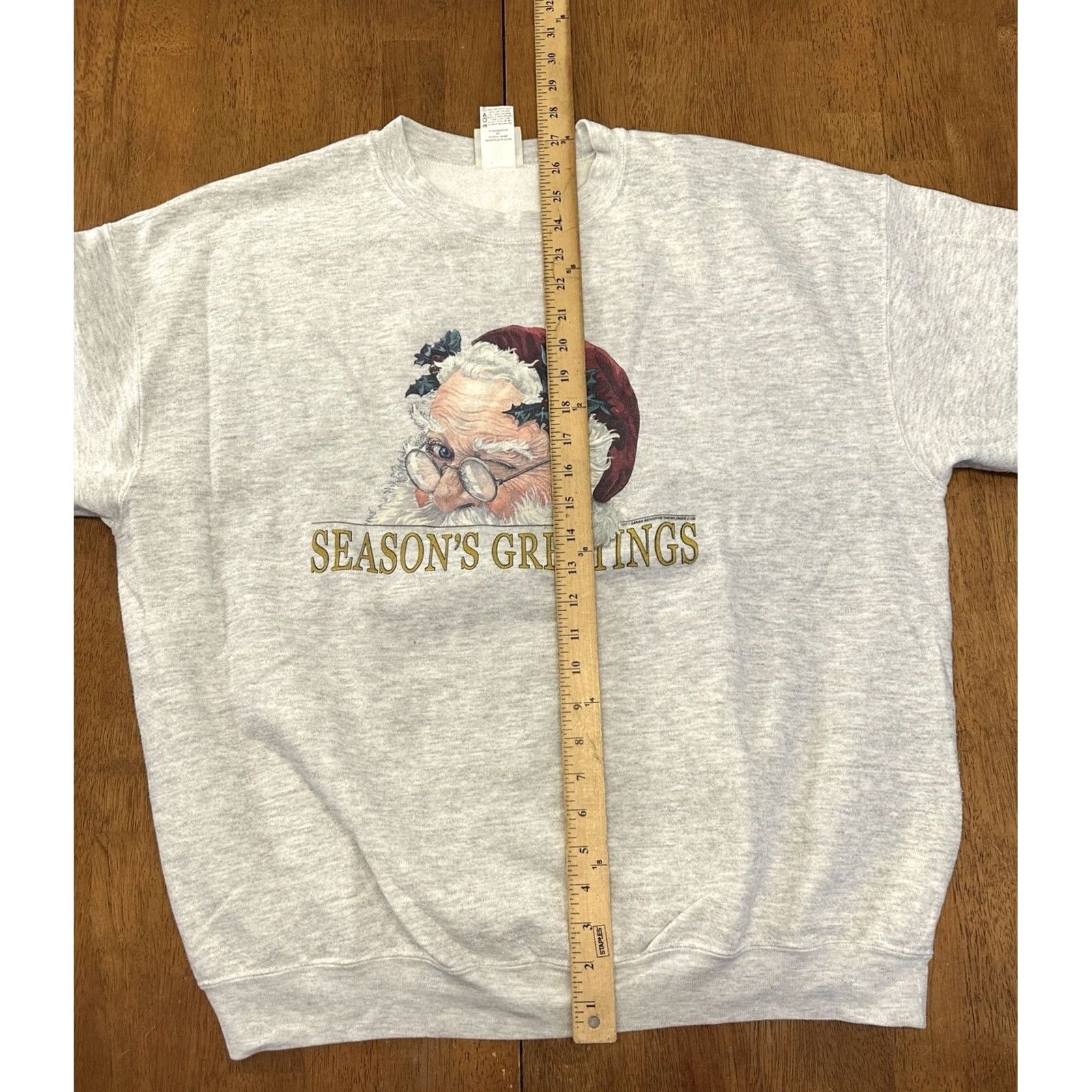 Vintage VINTAGE Lee Sport Christmas Sweatshirt Crewneck Large Mens Gray 90s Santa Clause Season’s Greetings Graphic Print Size US L / EU 52-54 / 3 - 6 Thumbnail