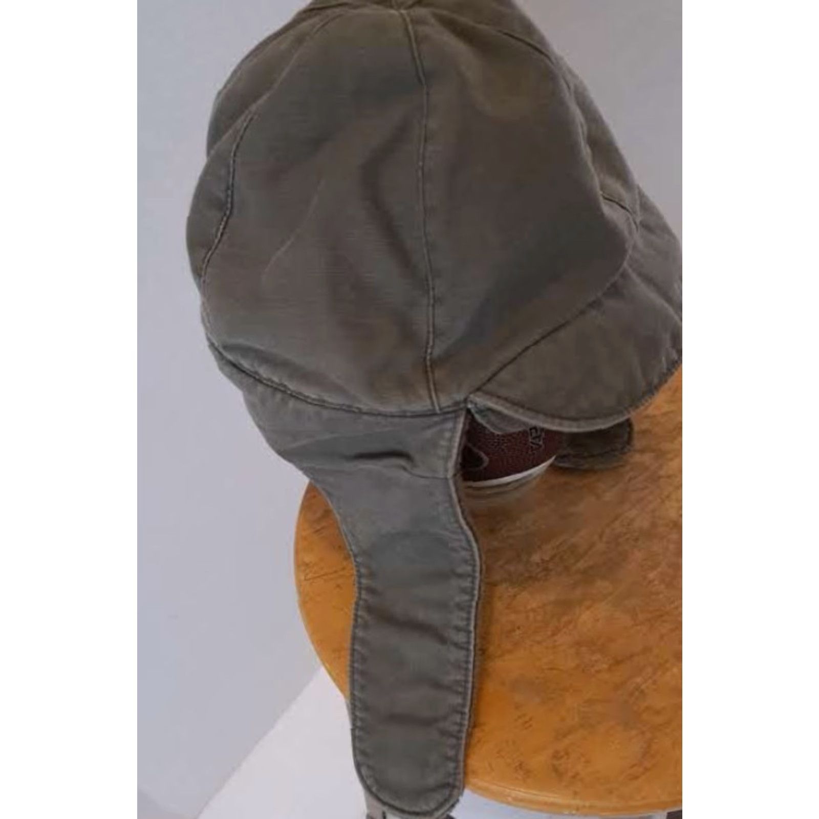 Vintage VINTAGE Albert Kempf Teunz Skull Cap Men Adjustable Green Cotton Canvas Insulated Ear Flap Winter Military 7 1/4 Medium Size ONE SIZE - 2 Thumbnail