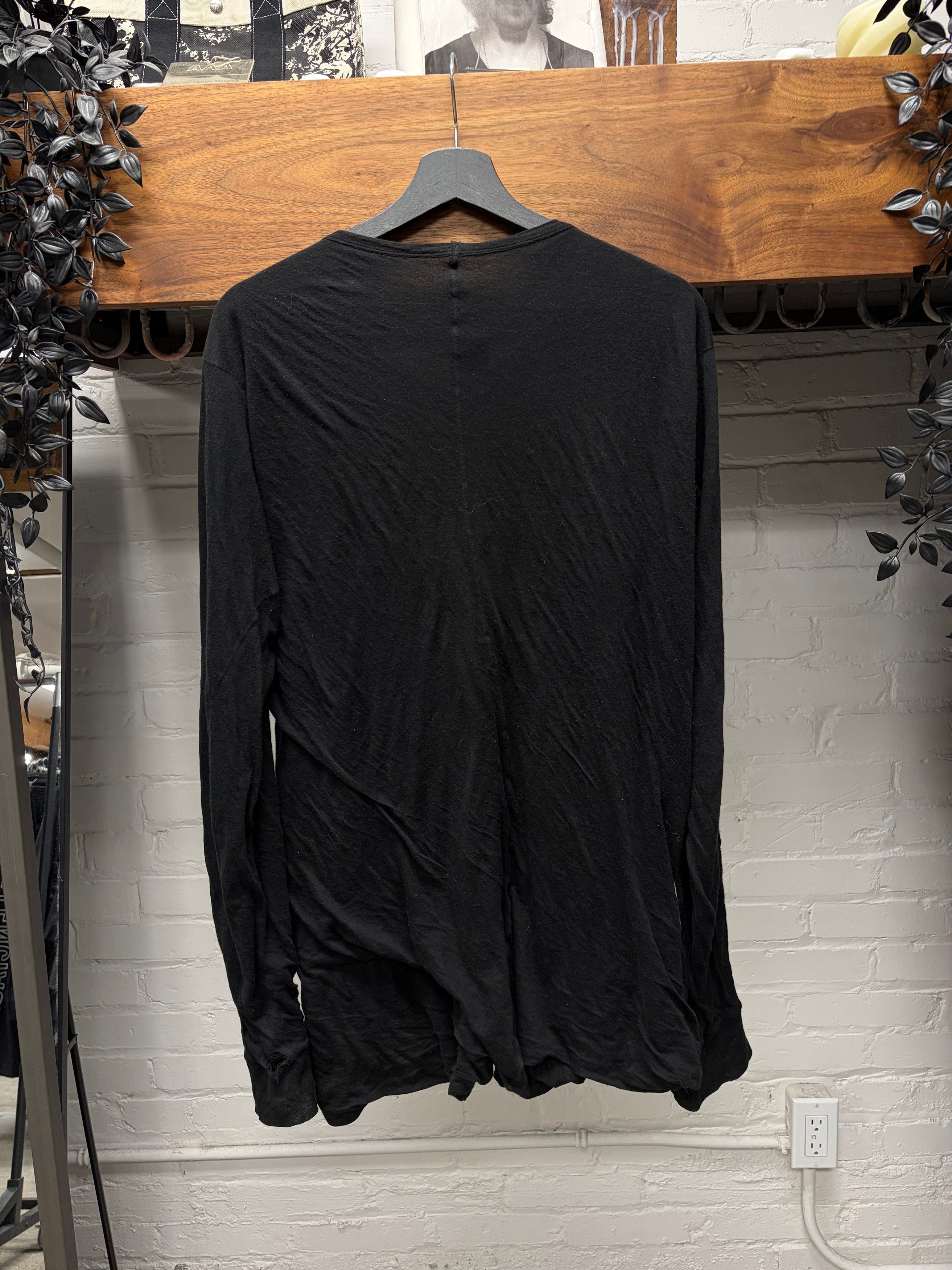 Rick Owens Rick Owens O&M Era ‘Double Layered’ Black Long Sleeve Shirt Size US L / EU 52-54 / 3 - 4 Thumbnail