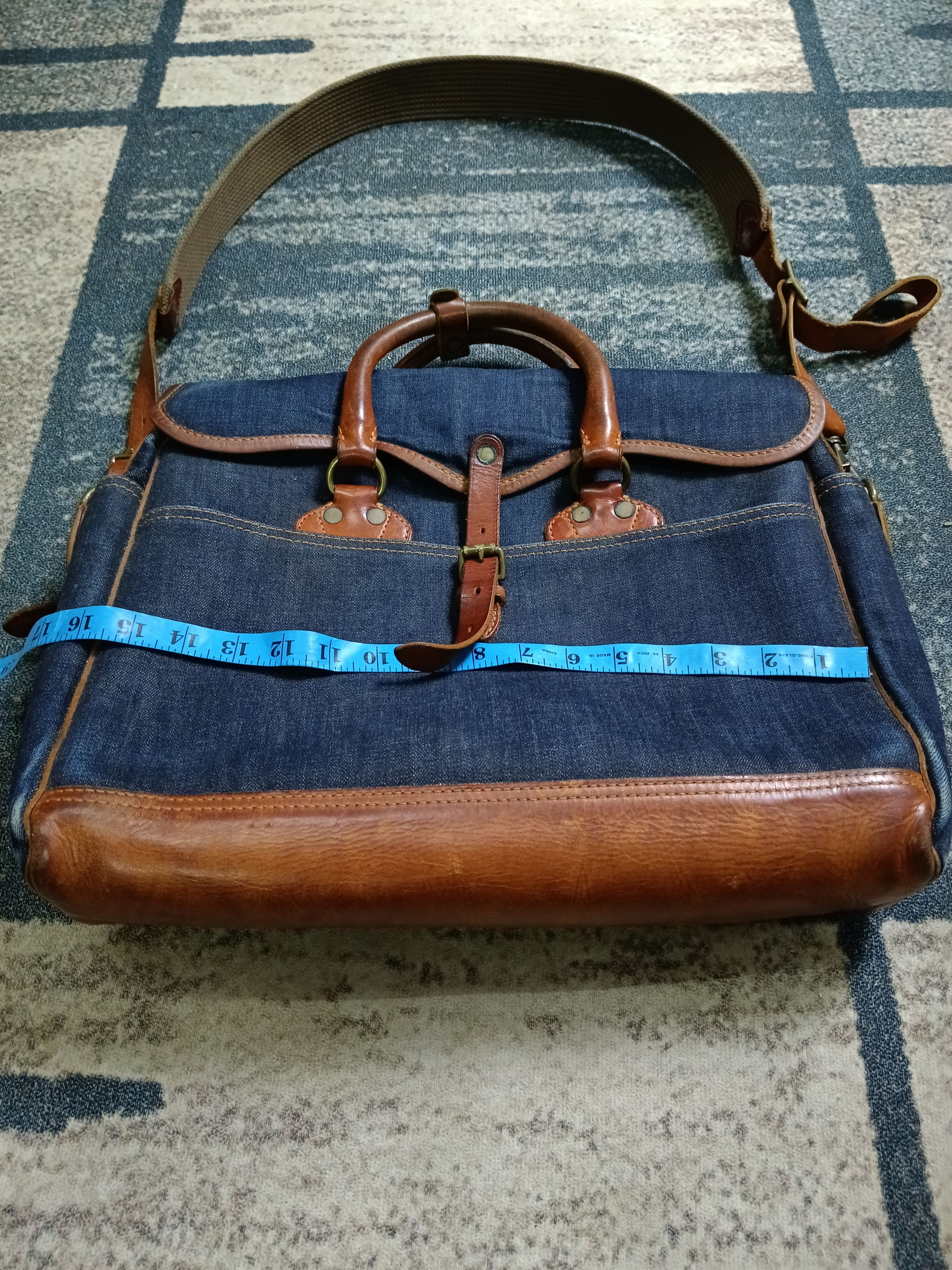 RRL Ralph Lauren DOUBLE RL RALPH LAUREN CANVAS DENIM BRIEFCASE Size ONE SIZE - 13 Thumbnail