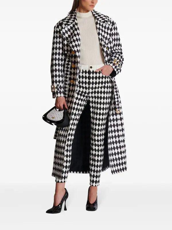 Balmain o1s1wg110825 Diamond Print Jeans in Black/White Size 30" / US 8 / IT 44 - 3 Thumbnail