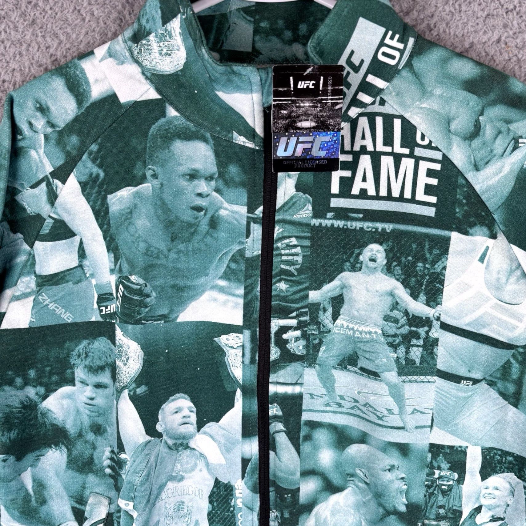 UFC UFC Sweatshirt Mens Small Green Fleece All Over Print AOP 1/4 Zip Pullover Hall Of Fame New Size US S / EU 44-46 / 1 - 2 Thumbnail