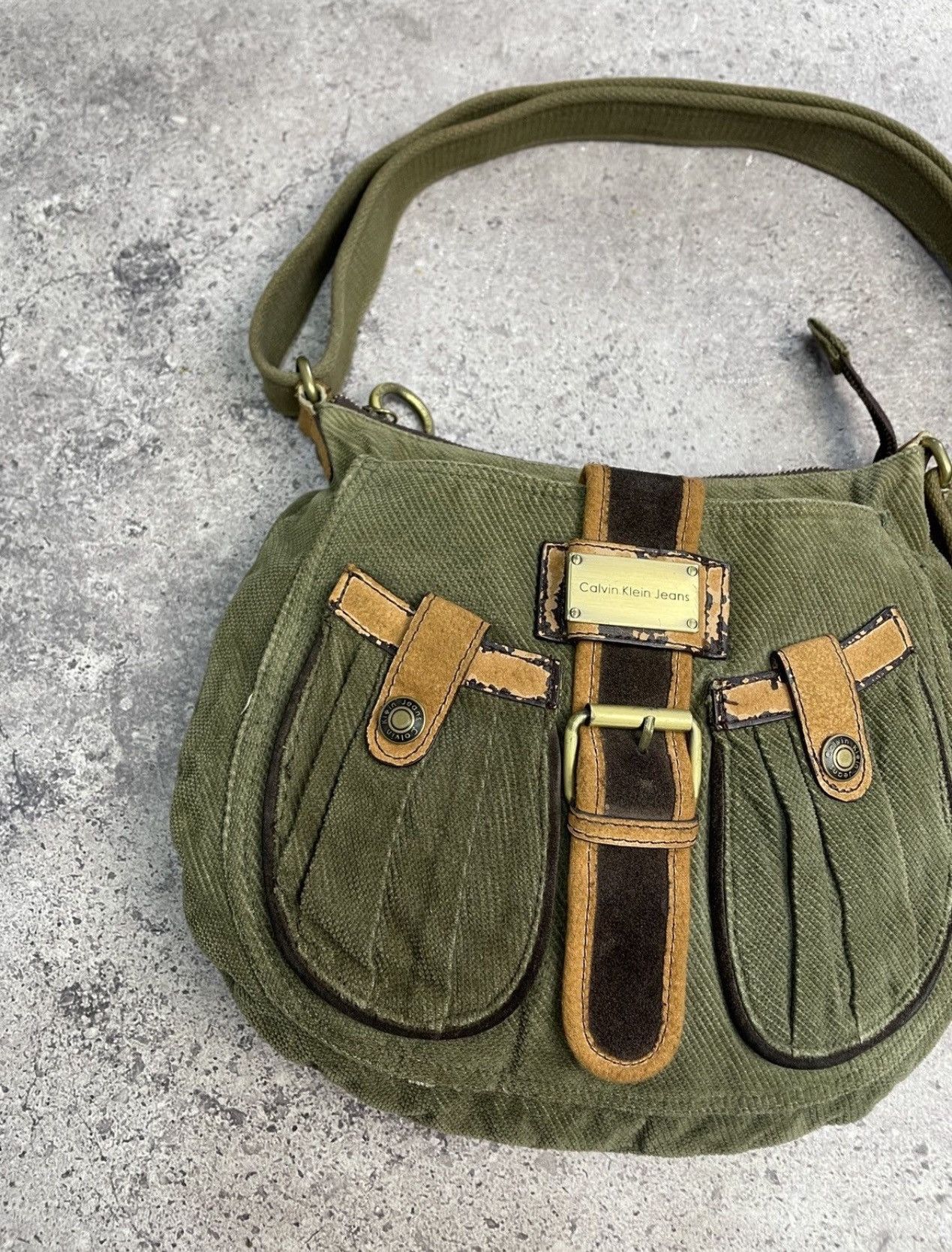 Calvin Klein Vintage Calvin Klein 00s Velvet Leather Bag Kmrii Style Size ONE SIZE - 1 Thumbnail