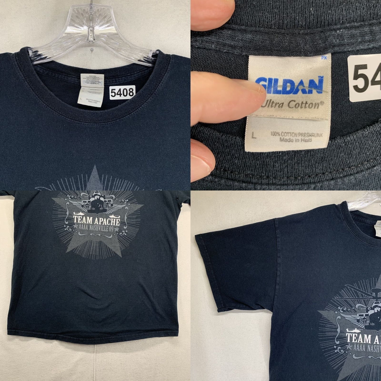 Gildan Gildan Apache Helicopter T-Shirt Adult Medium Black Graphic Aviation Mens Size US M / EU 48-50 / 2 - 8 Thumbnail