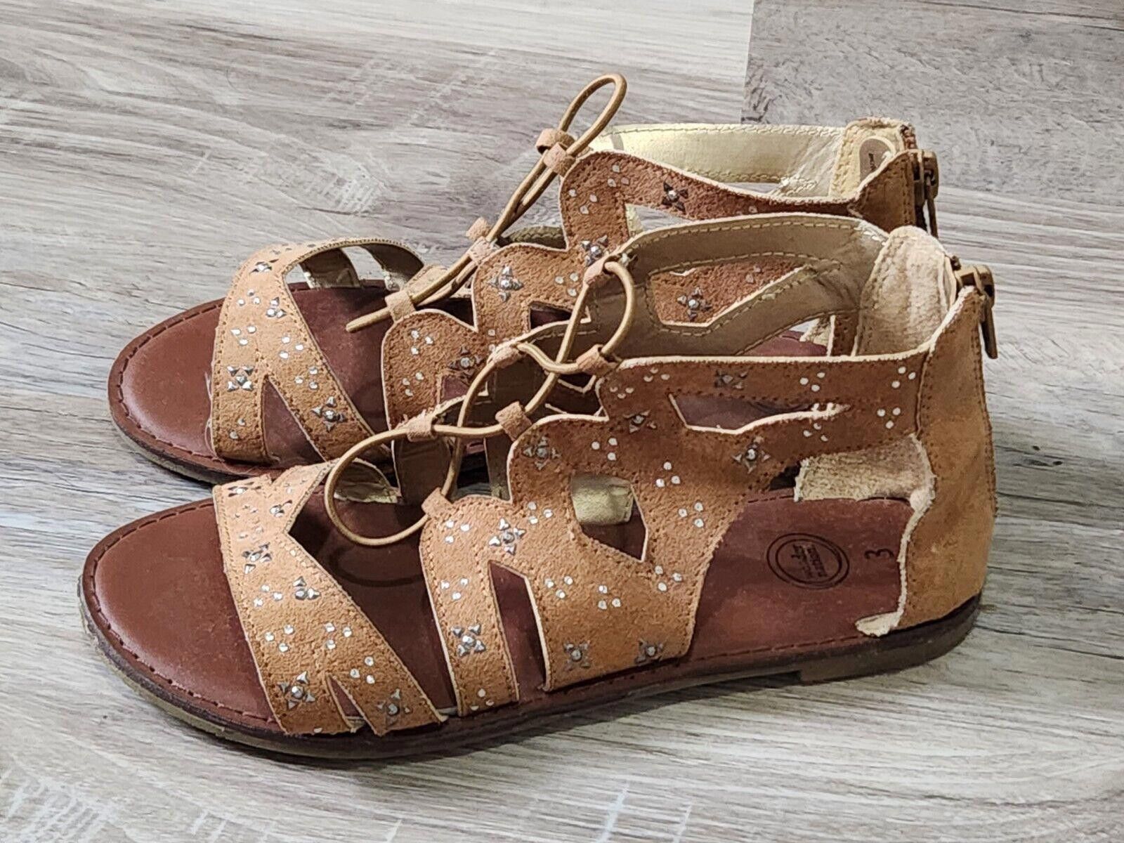 Designer Wonder Nation Sandals Girls Size 3 Brown Gladiator Strappy Size US 4 / IT 34 - 1 Thumbnail