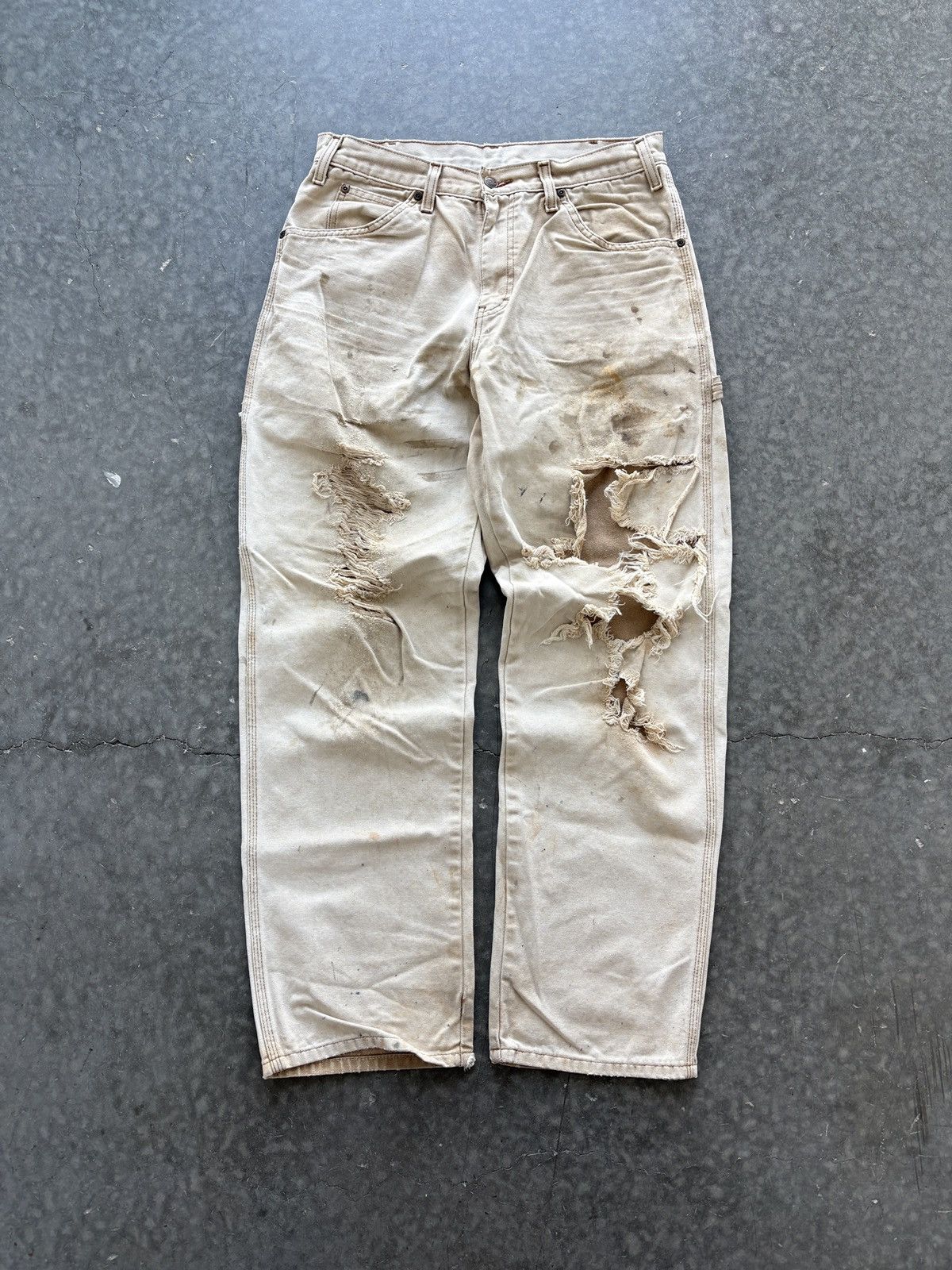 Dickies Thrashed and Faded Vintage Dickies Carpenter Pants 32x32 Size US 32 / EU 48 - 1 Thumbnail