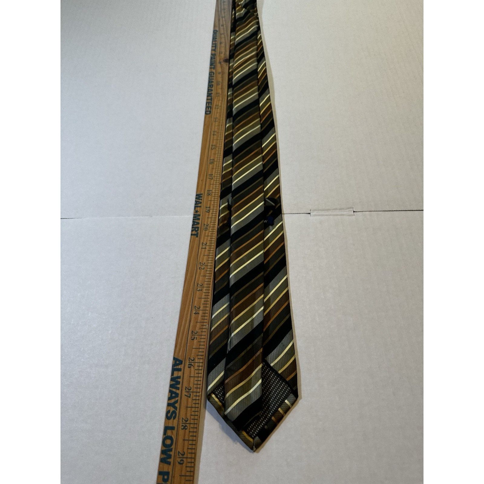 Croft & Barrow Croft & Barrow Neck Tie Black/Gold Striped Preppy Business Size ONE SIZE - 10 Thumbnail