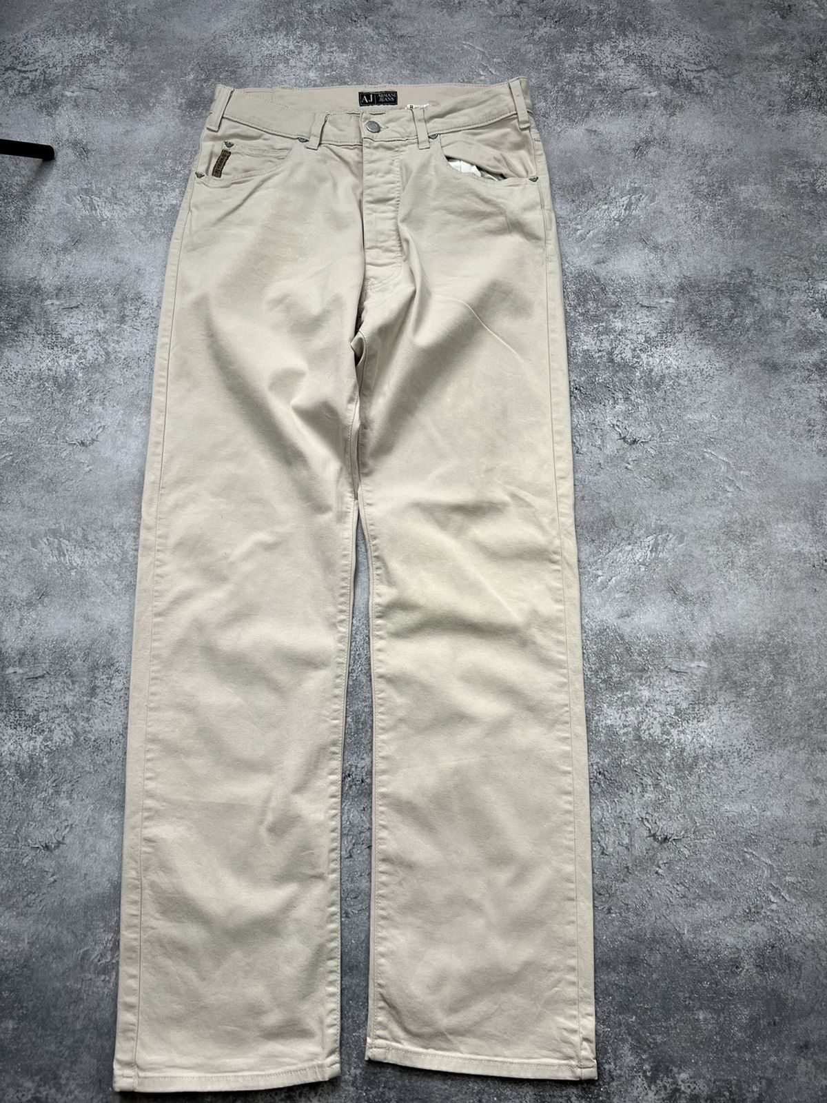 Armani Armani Jeans Classic Chino Pants Mens Beige Size US 32 / EU 48 - 4 Thumbnail
