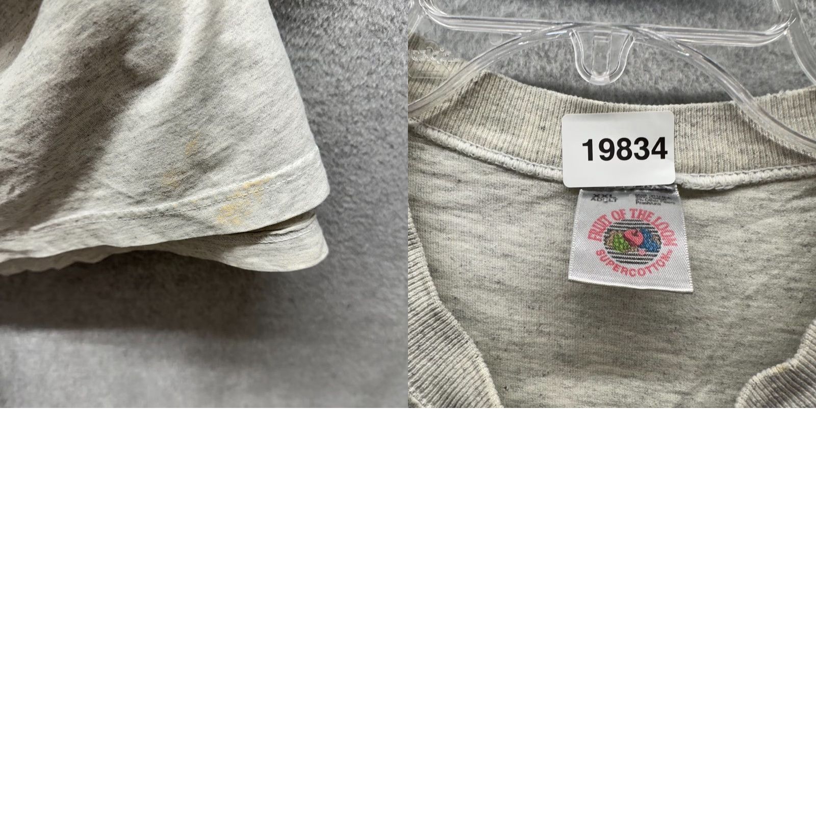 Fruit Of The Loom VINTAGE Fruit of the Loom Shirt Mens XL Gray 80s School Classic T-Shirt Size US XL / EU 56 / 4 - 10 Thumbnail