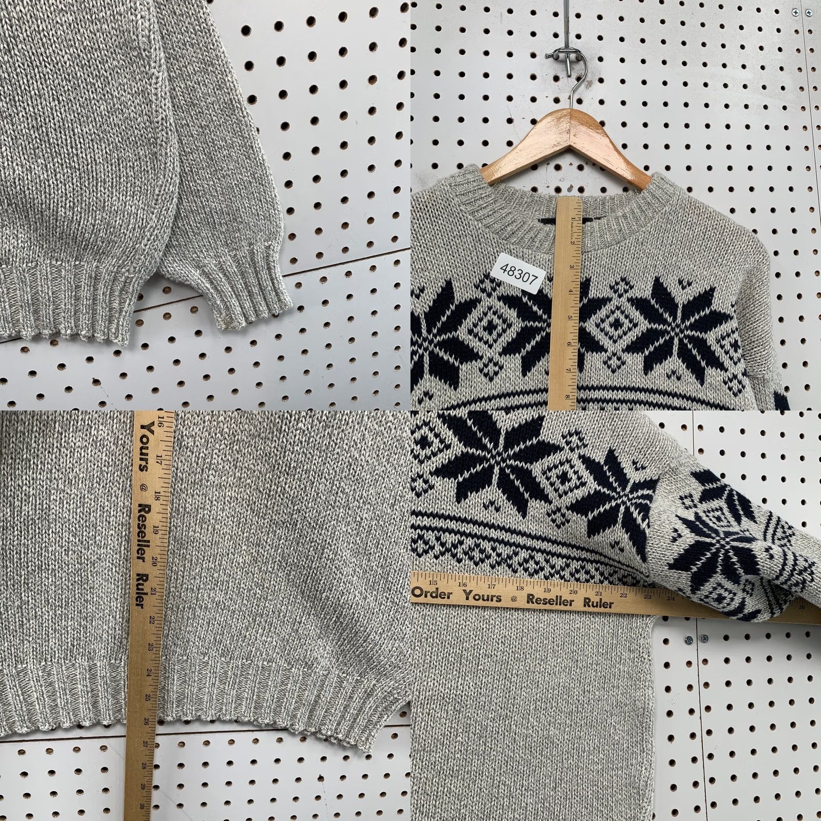 Croft & Barrow VINTAGE Croft & Barrow Sweater Mens Large Gray Snow Flake Cotton Knit USA Size US L / EU 52-54 / 3 - 8 Thumbnail
