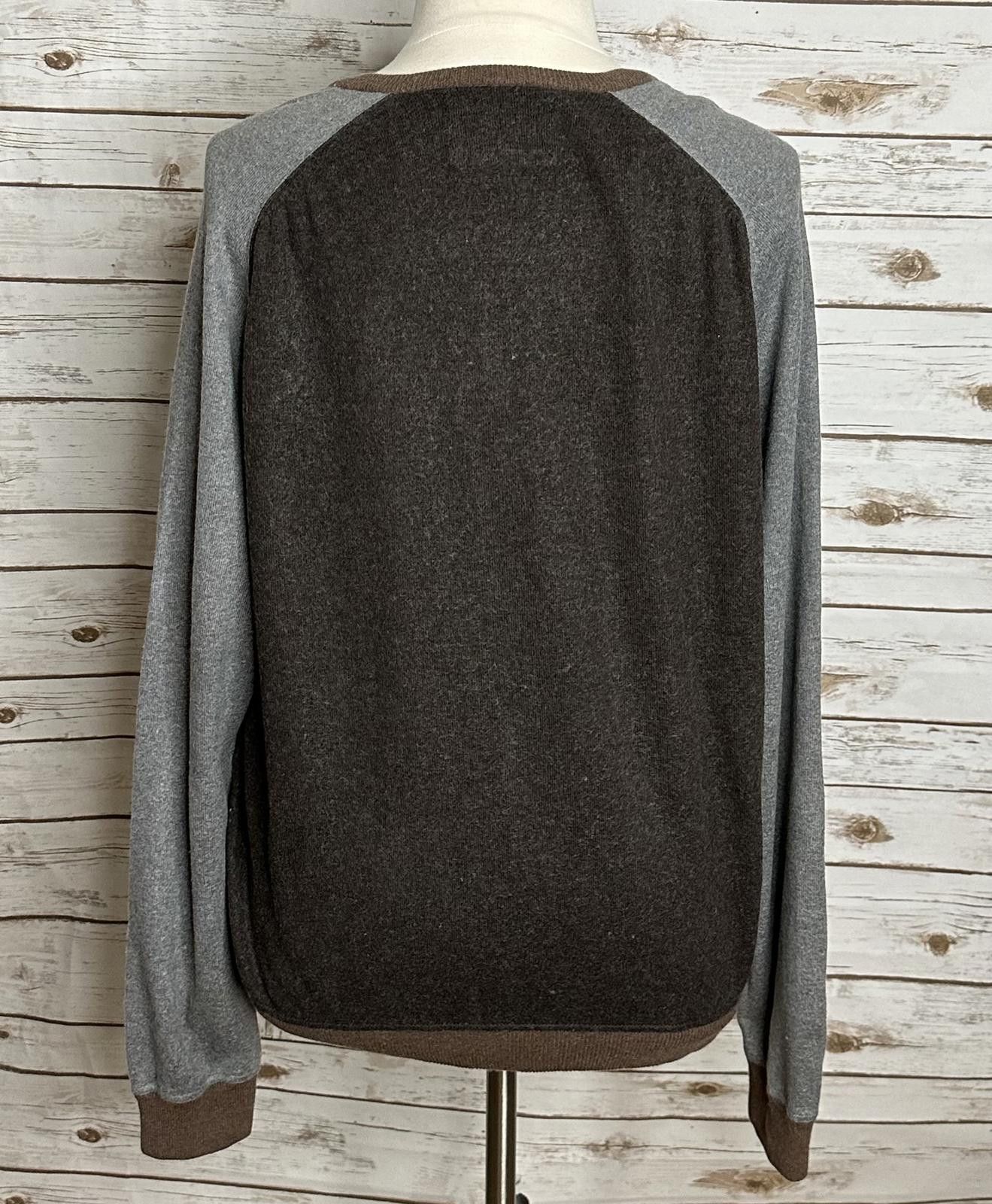 Gap Vintage GAP brown/gray cotton/cashmere V-neck sweater Size US XXL / EU 58 / 5 - 3 Thumbnail