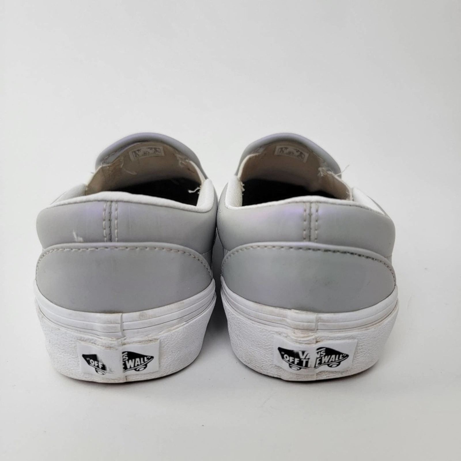Vans Vans Slip-On Iridescent Metallic Grey & White Skate Shoes Size US 6.5 / IT 36.5 - 7 Thumbnail