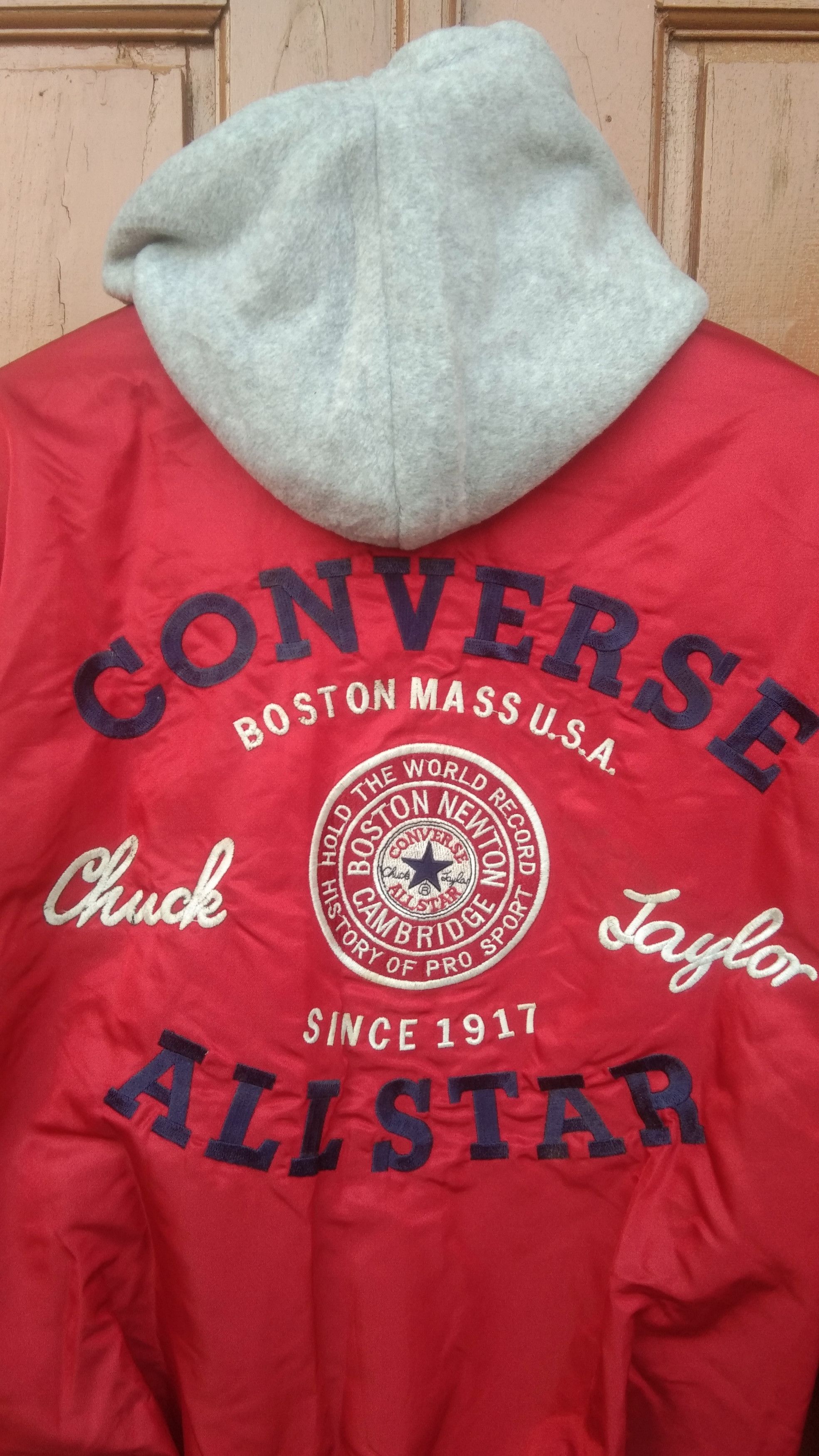 Converse × Vintage Vtg Converse varsity with hoodie jacket Size US M / EU 48-50 / 2 - 2 Thumbnail
