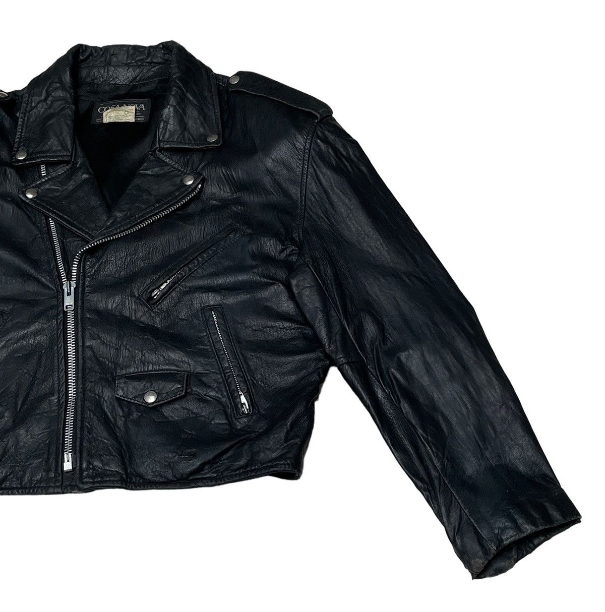 Vintage Vintage Brand Cosa Nova Double Collar Leather Jacket 1990s Size US L / EU 52-54 / 3 - 6 Thumbnail