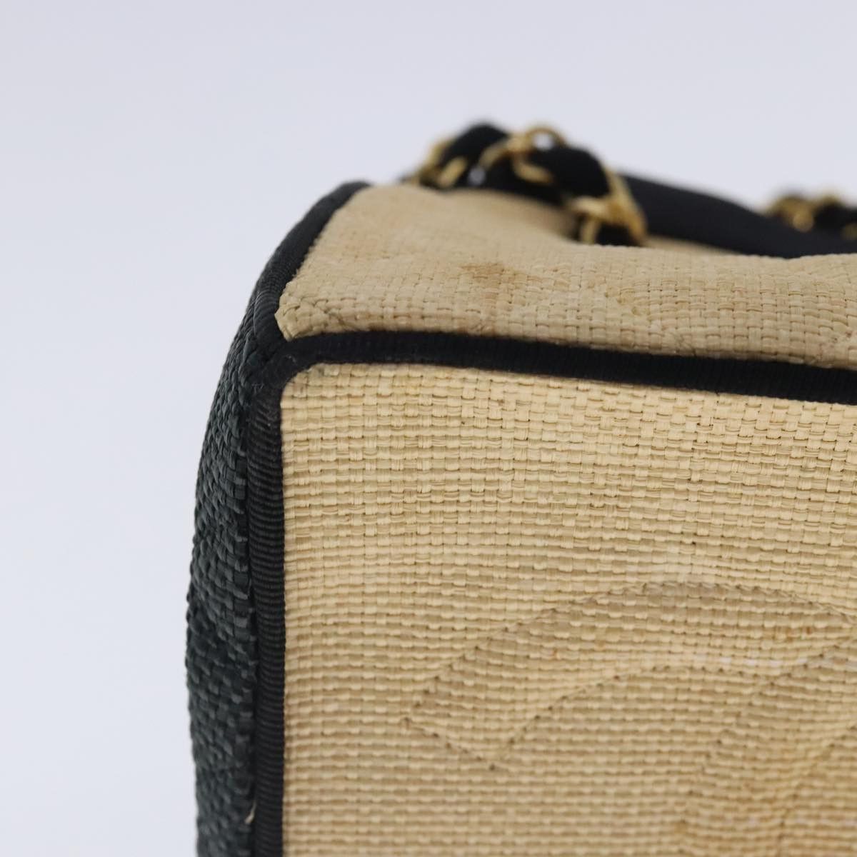 Chanel CHANEL Hand Bag Straw Beige Black CC Size ONE SIZE - 15 Thumbnail