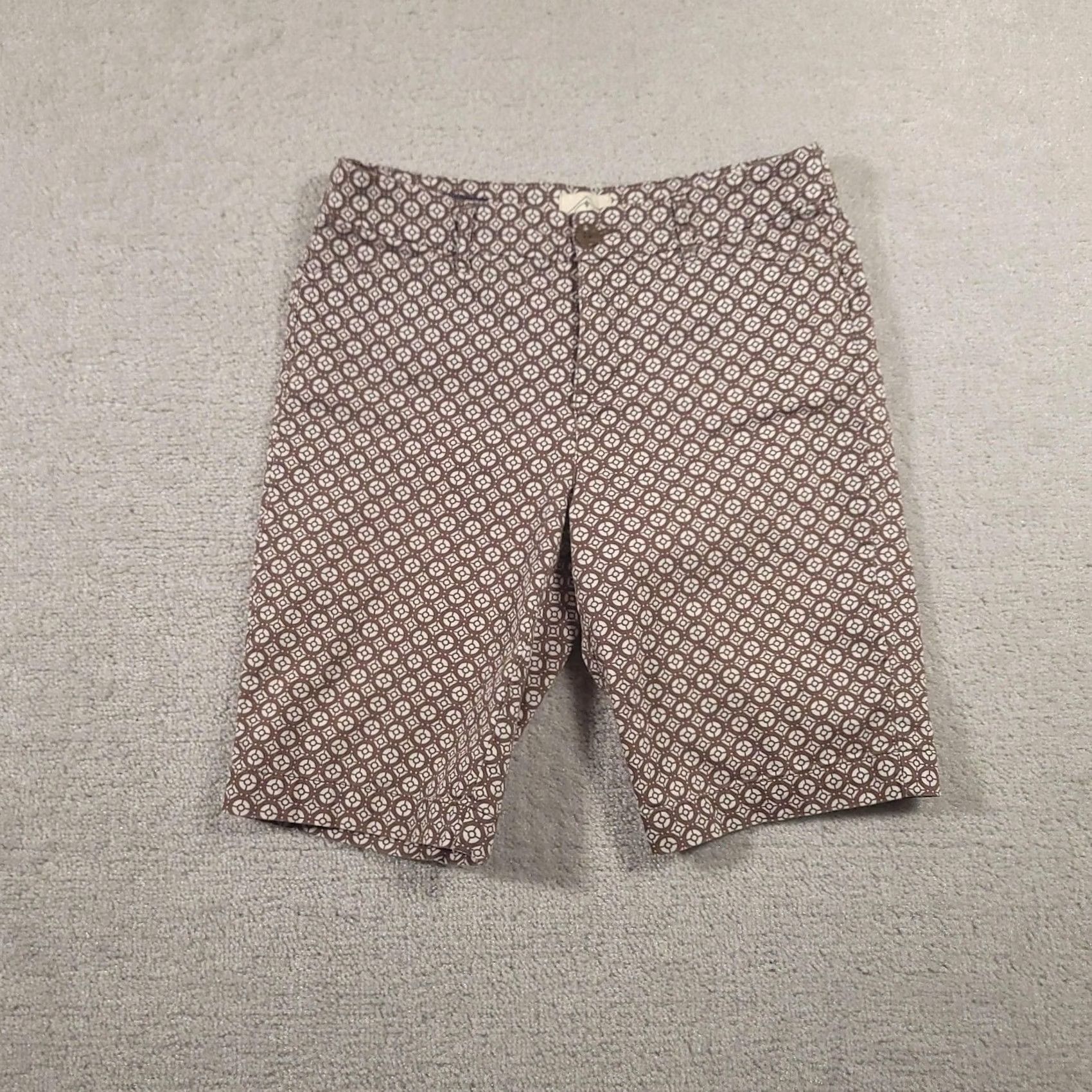 Vintage St. Johns Bay Shorts Bermuda Womens 6 Brown White Geometric Patterned Cotton Spandex Casual Size 28" / US 6 / IT 42 - 2 Thumbnail