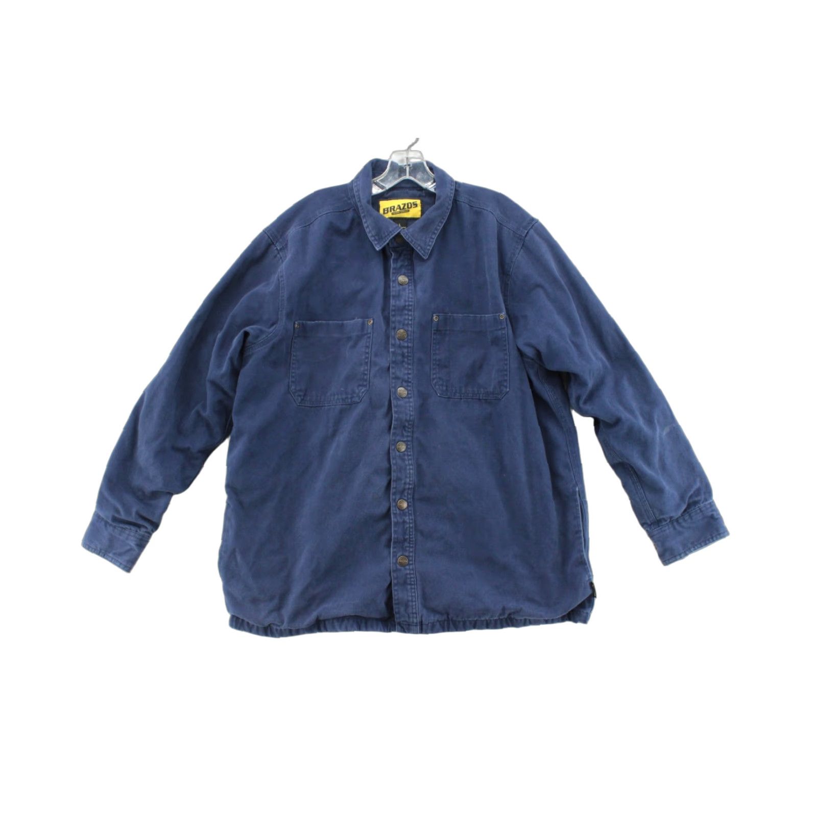 Vintage VINTAGE Brazos Work Force Jacket Men's L Blue Buffalo Plaid Lined Flannel Canvas Jacket Bomber Size US L / EU 52-54 / 3 - 1 Thumbnail