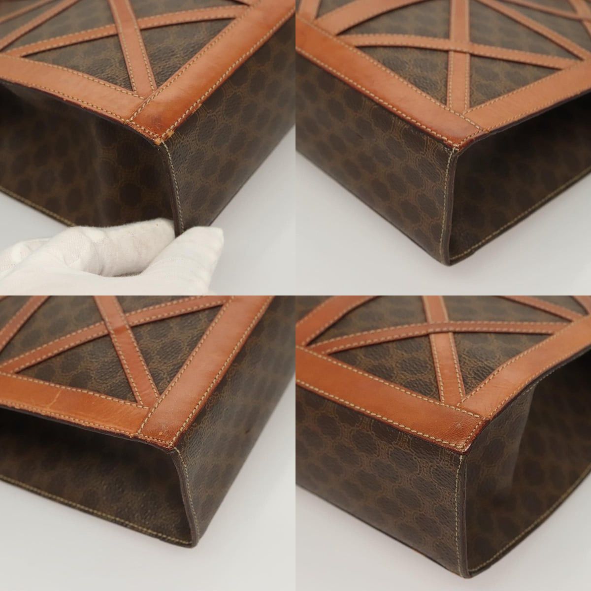 Celine CELINE Macadam Canvas Shoulder Bag Pvc Leather Brown Gold Size ONE SIZE - 10 Thumbnail