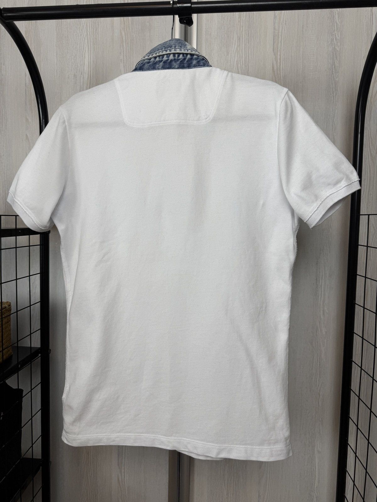 Diesel Diesel vintage y2k white polo with denim collar Size US M / EU 48-50 / 2 - 8 Thumbnail