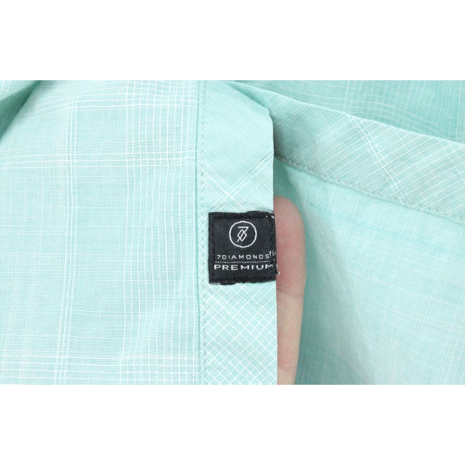 Vintage 7 Diamonds Sea Of Love Button-Up Shirt Men L Green Check Long Sleeve Casual Office Size US L / EU 52-54 / 3 - 6 Thumbnail