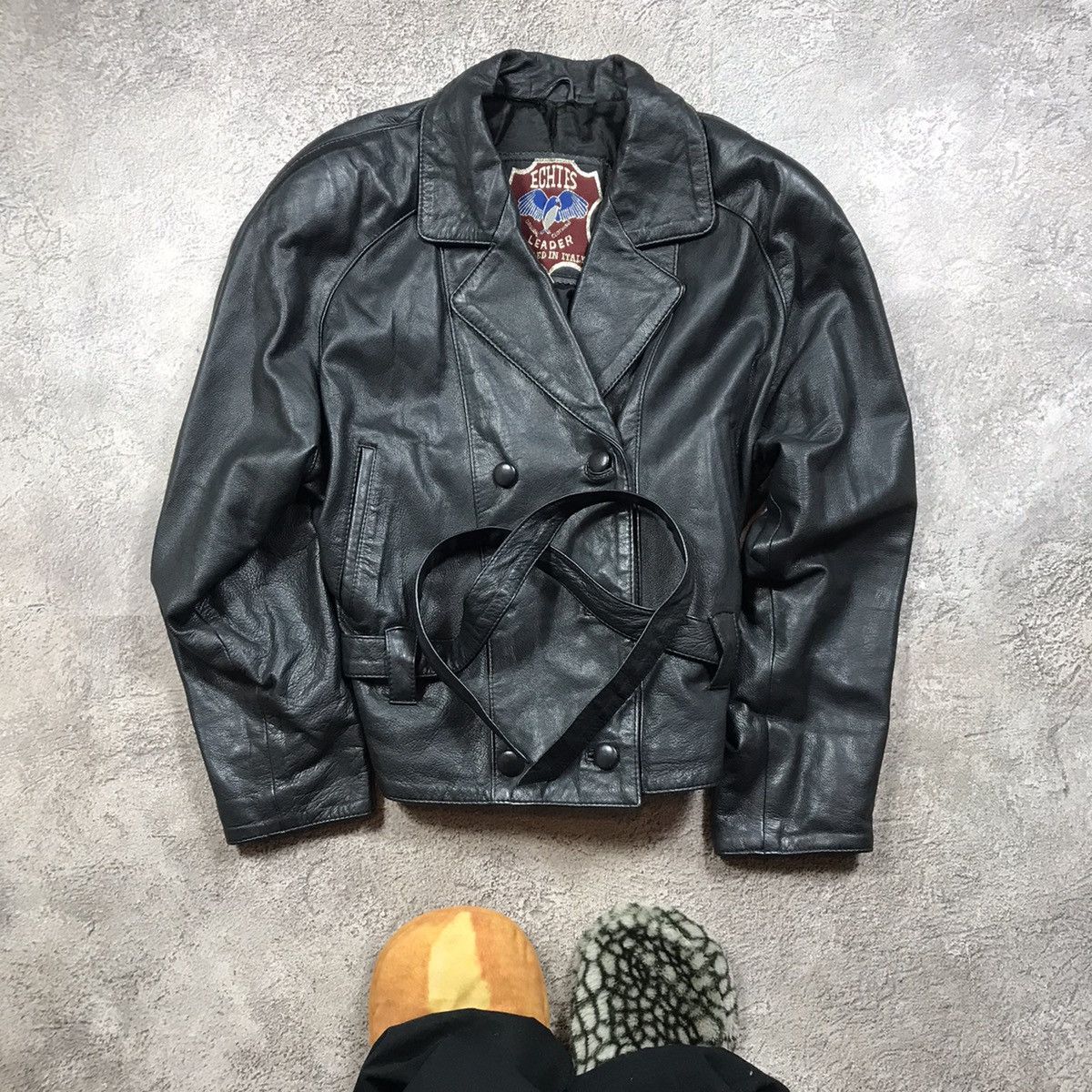 VINTAGE LEATHER JACKET JAPAN CASUAL STREETWEAR 90s Y2K