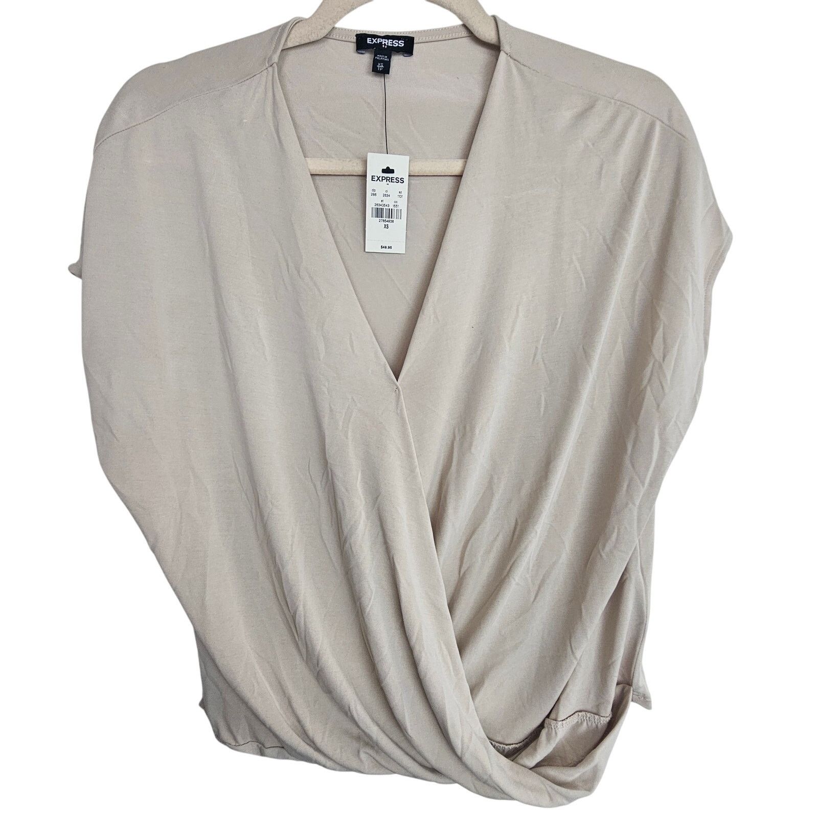 Express Express Womens Surplice Drapey Top Size XS Minimalist Career Size XS / US 0-2 / IT 36-38 - 1 Thumbnail
