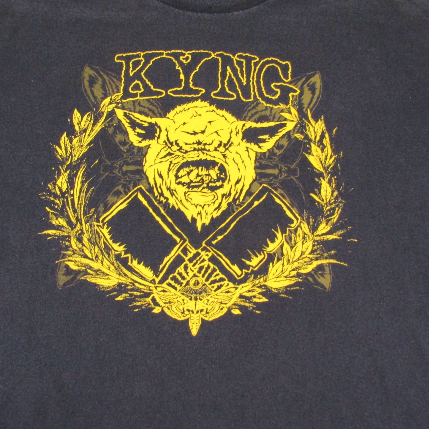 Vintage VINTAGE Kyng Shirt Mens XL Black Yellow Heavy Metal Rock Band Concert Tee Size US XL / EU 56 / 4 - 2 Thumbnail