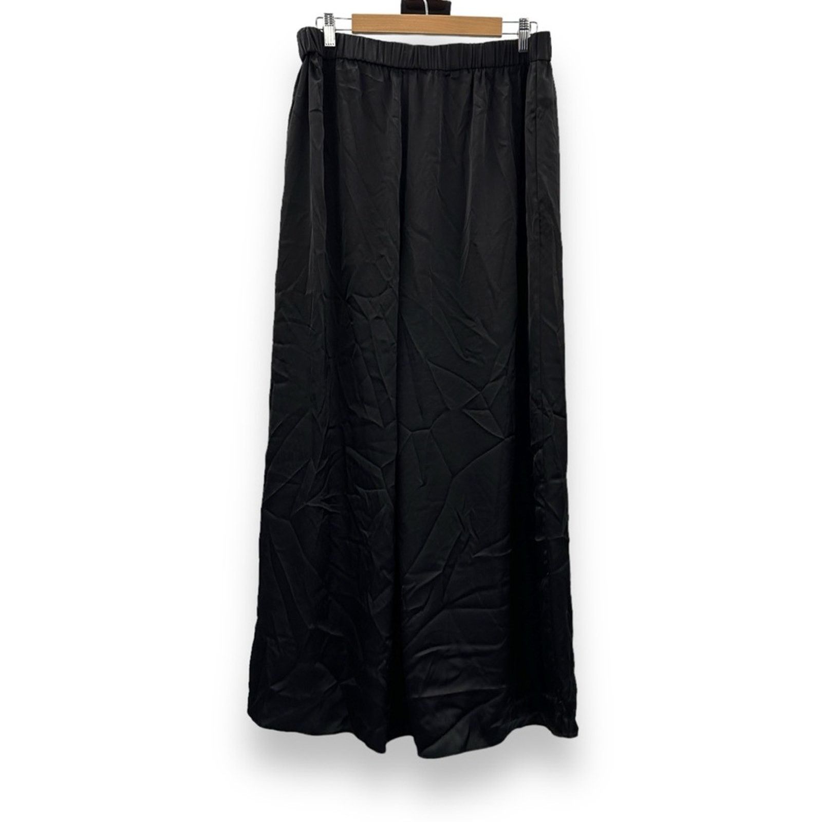 Rosetta Getty RTR Rosetta Getty Black Satin Crossover Wide Leg Pants Sz 16 Size 32" / US 10 / IT 46 - 4 Thumbnail