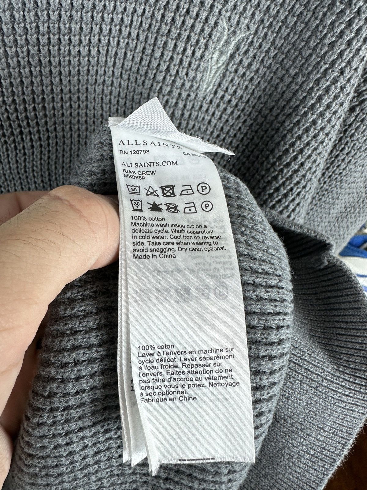 Allsaints AllSaints waffle slim crewneck sweatshirt Size US L / EU 52-54 / 3 - 6 Thumbnail