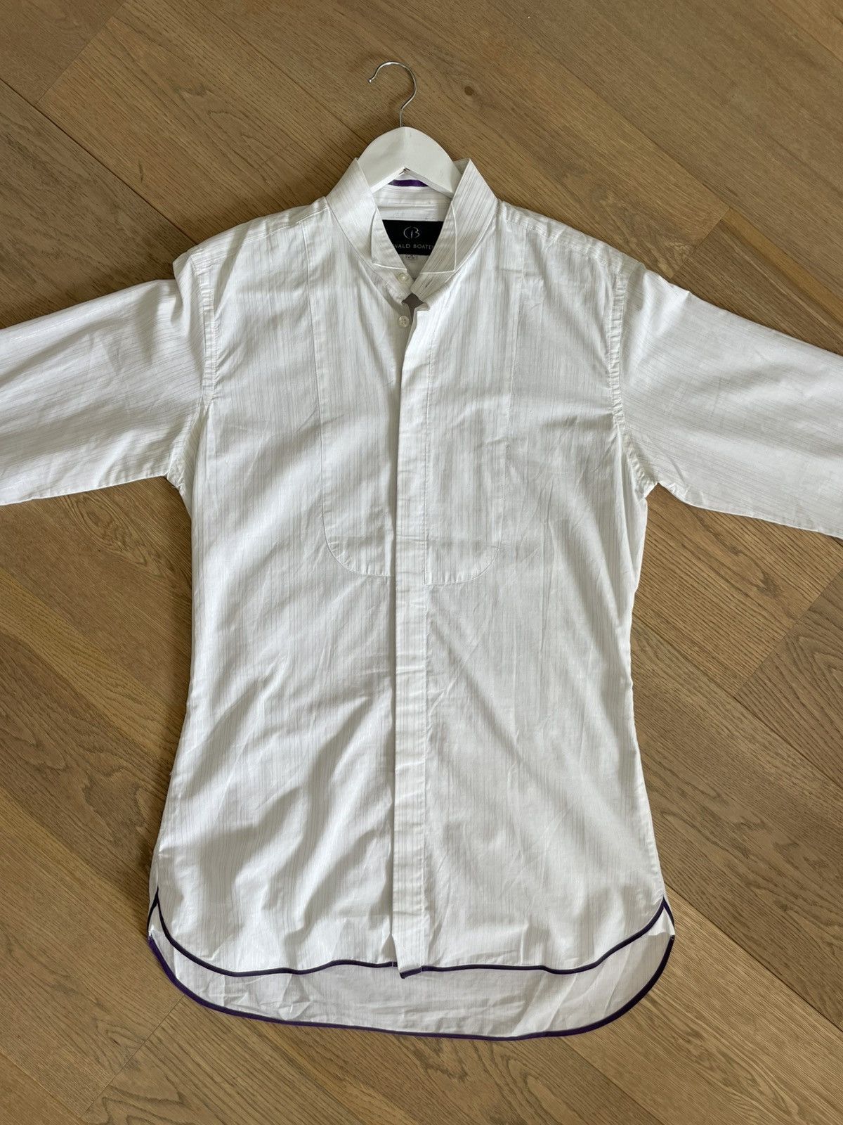 Ozwald Boateng Refined Ozwald Boateng Shirt with Silver Pinstripe Size 42R - 7 Thumbnail