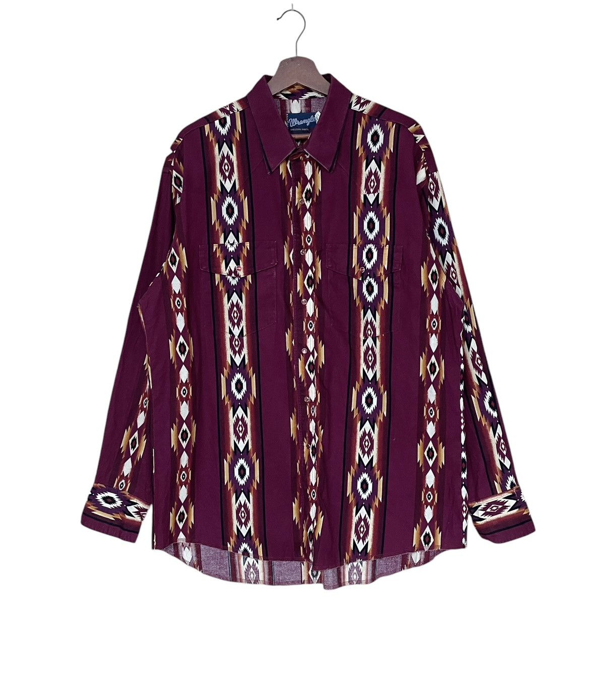 Vintage × Wrangler Vintage Brand Wrangler Navajo Western Shirt 1990s Size US XL / EU 56 / 4 - 1 Thumbnail