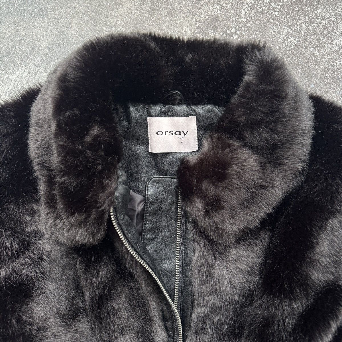 If Six Was Nine Orsay Y2K Glam Black Faux Fur Cropped Jacket Size L / US 10 / IT 46 - 7 Thumbnail