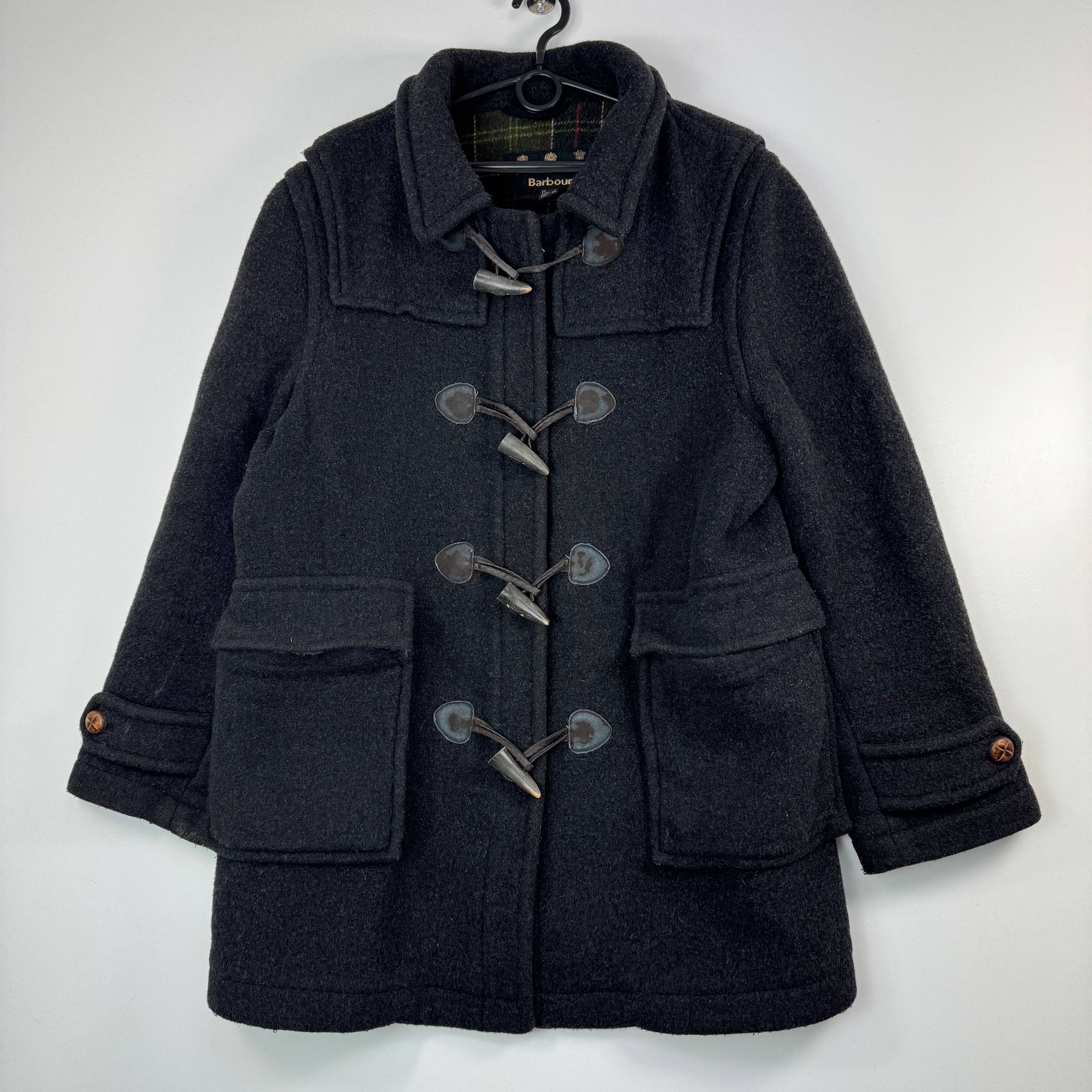 Barbour Barbour Women’s Wool Duffle Coat Black Toggle Jacket UK 16 Size L / US 10 / IT 46 - 1 Thumbnail