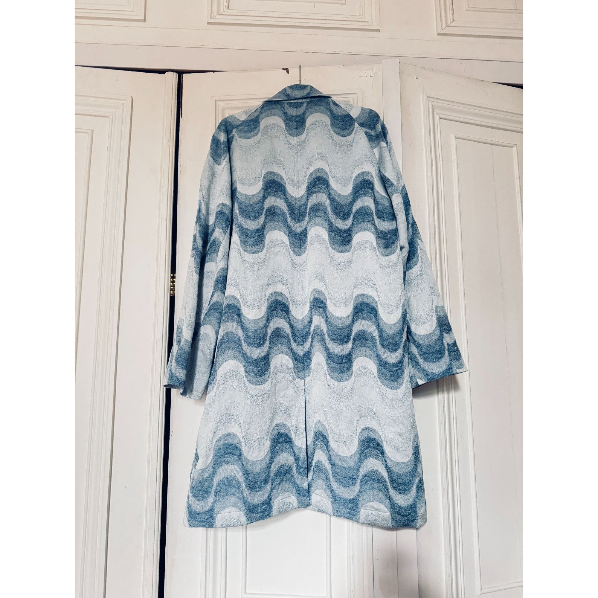 Dries Van Noten Spring/Summer 2019 – “Wave Blue” Coat Size US L / EU 52-54 / 3 - 3 Thumbnail