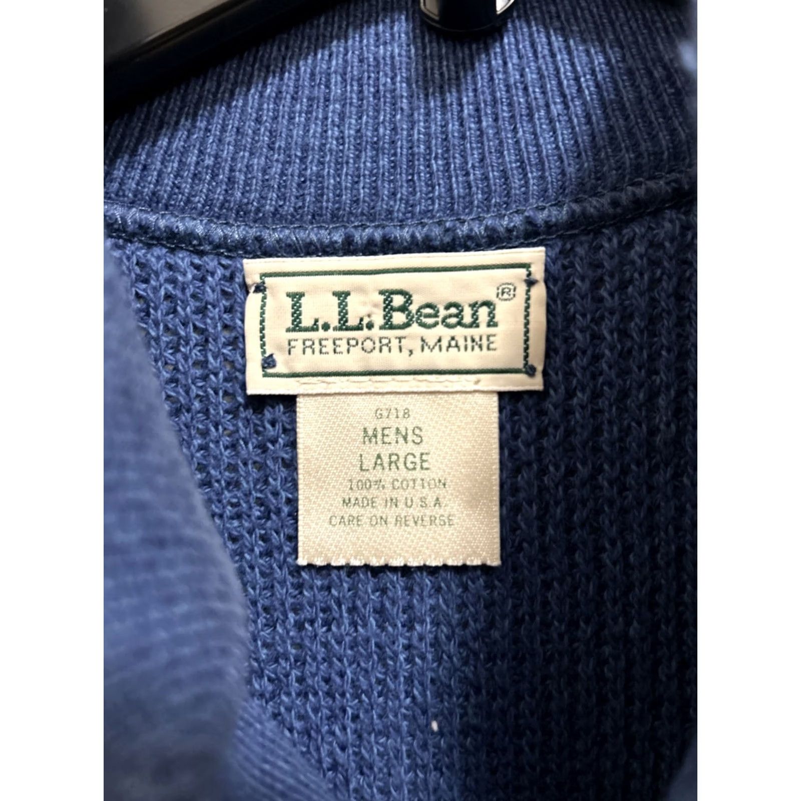 Vintage VINTAGE L.L. Bean Fishermen Sweater Mens L Blue Henley Crew Neck Knit Pullover Made in USA G718 Size US L / EU 52-54 / 3 - 5 Thumbnail