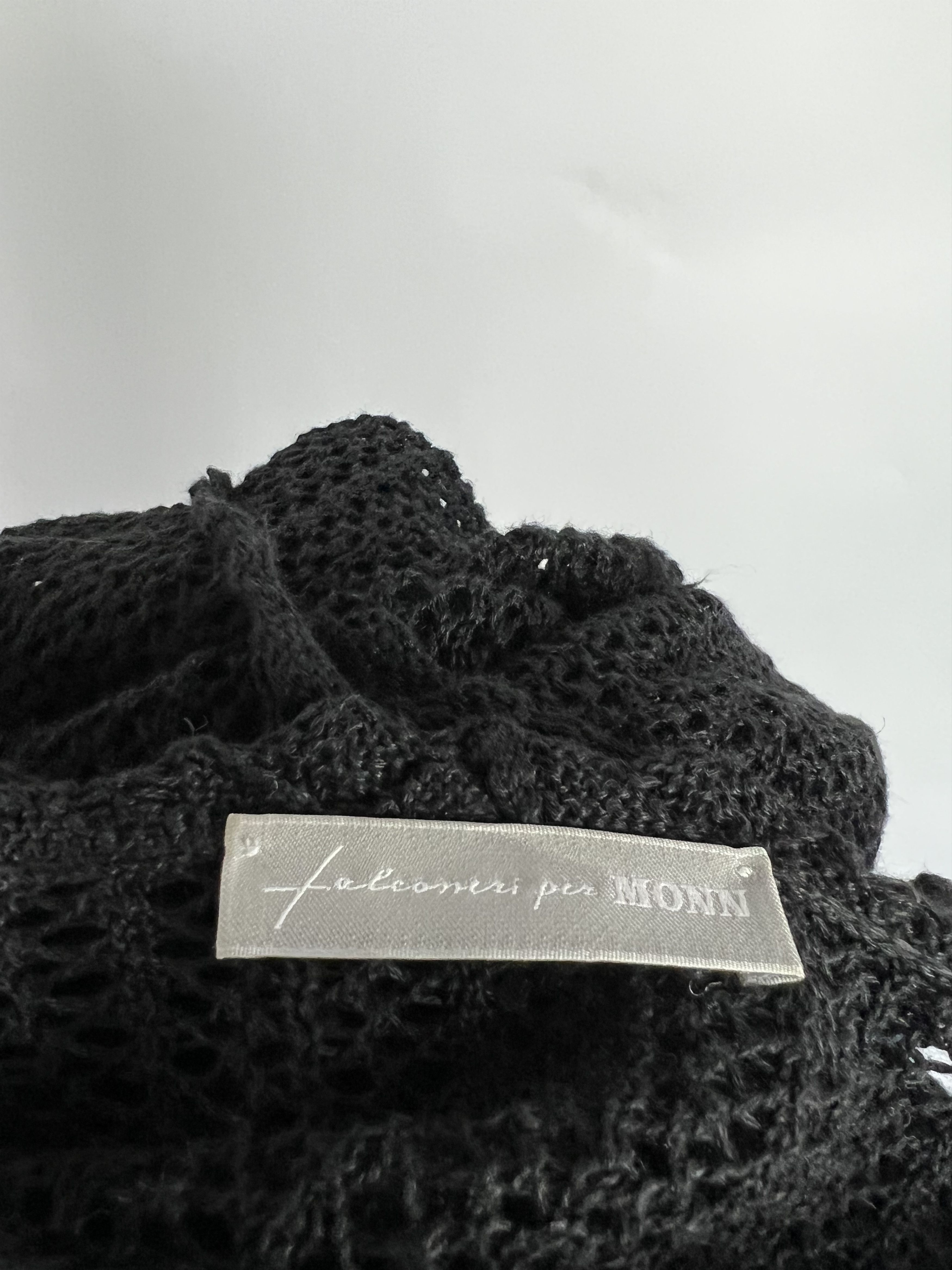 Other Falconeri Per Monn Black Linen Mesh Cardigan Size IT44/M Size M / US 6-8 / IT 42-44 - 7 Thumbnail