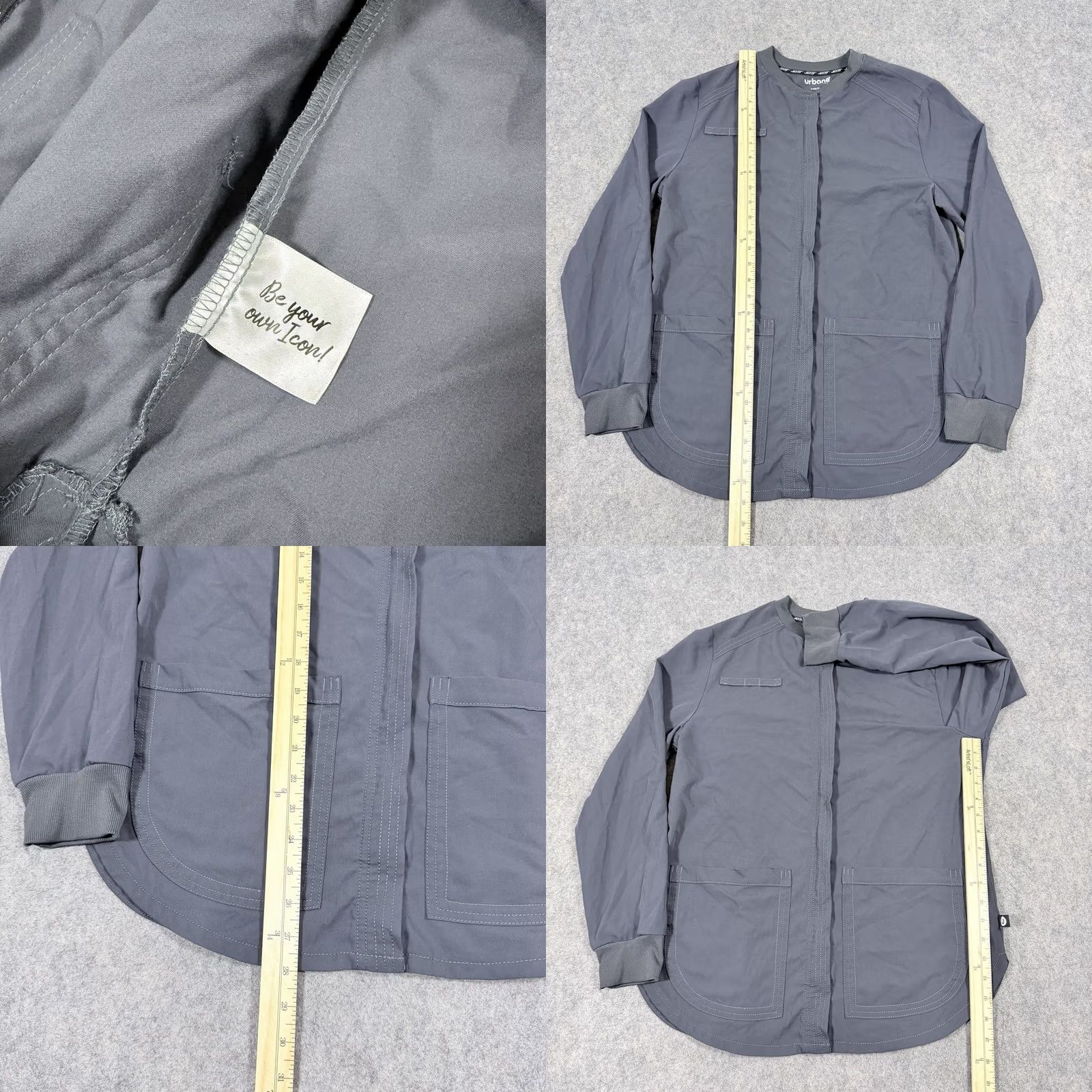 Vintage Urbane Full-Zip Long Sleeve Warm-Up Scrub Jacket Gray Women's Size Small jackets Size S / US 4 / IT 40 - 8 Thumbnail