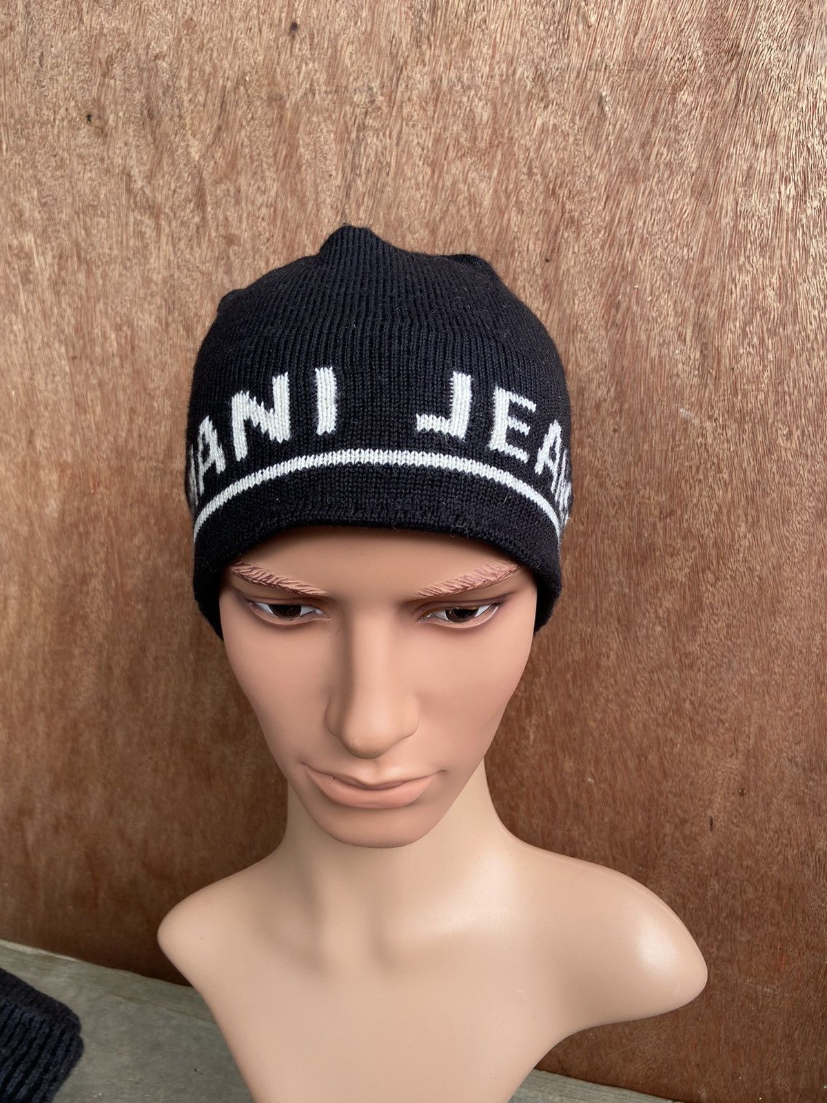 Armani Armani Jeans Spellout Beanie Hat Size ONE SIZE - 1 Thumbnail