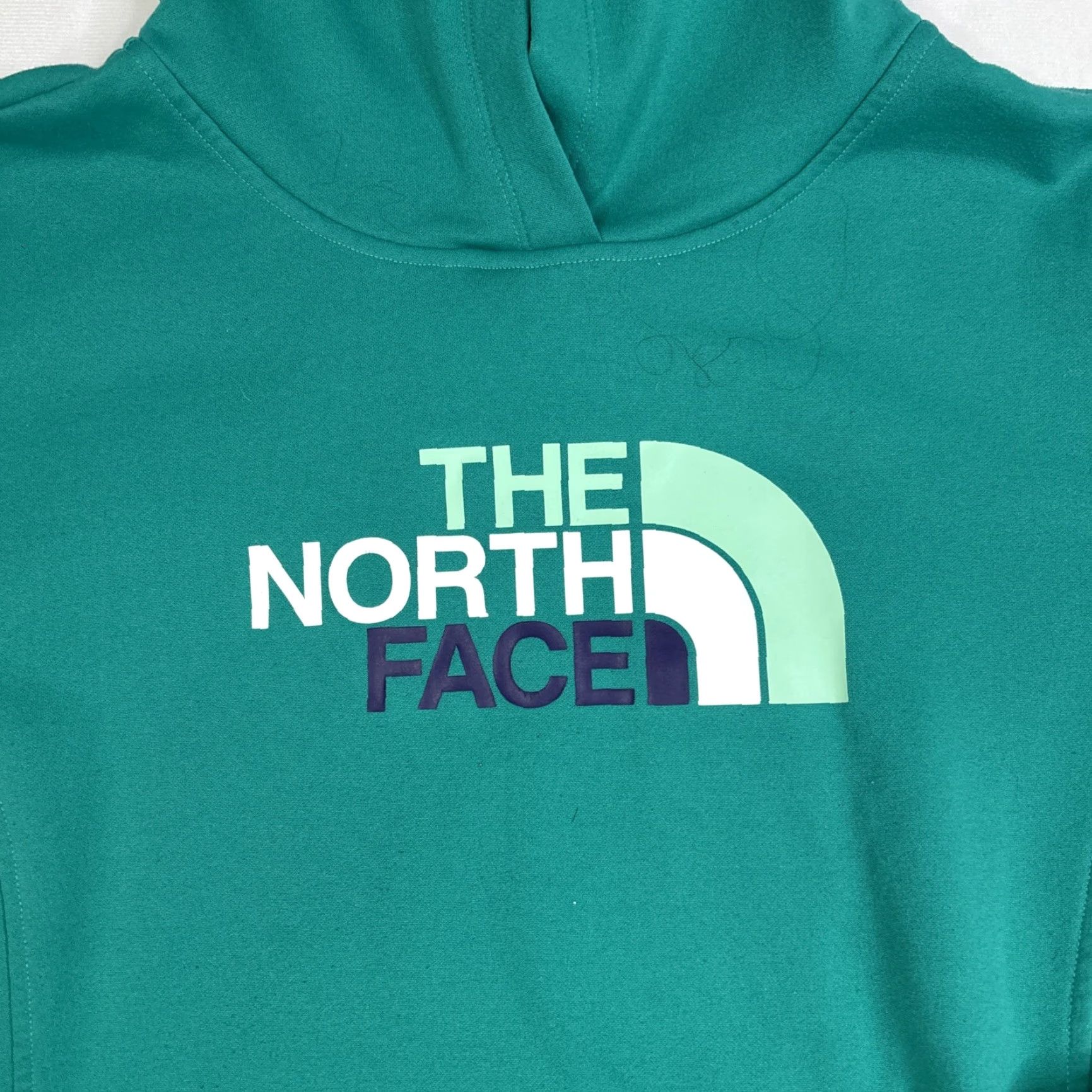 The North Face The North Face Women's M Sports Hoodie Teal 100% Polyester Logo Print Long-Sleeve Pullover Hoodie Activewear Size M / US 6-8 / IT 42-44 - 2 Thumbnail