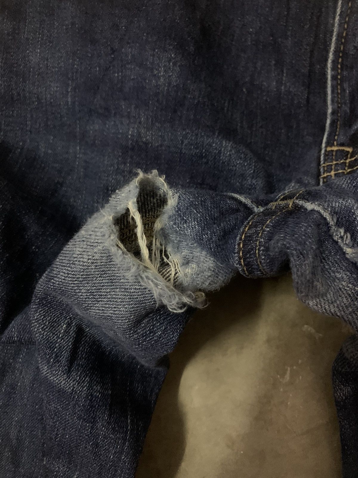 Japanese Brand Uniqlo Selvedge Straight Cutting Flare Denim Jeans Size US 34 / EU 50 - 5 Thumbnail
