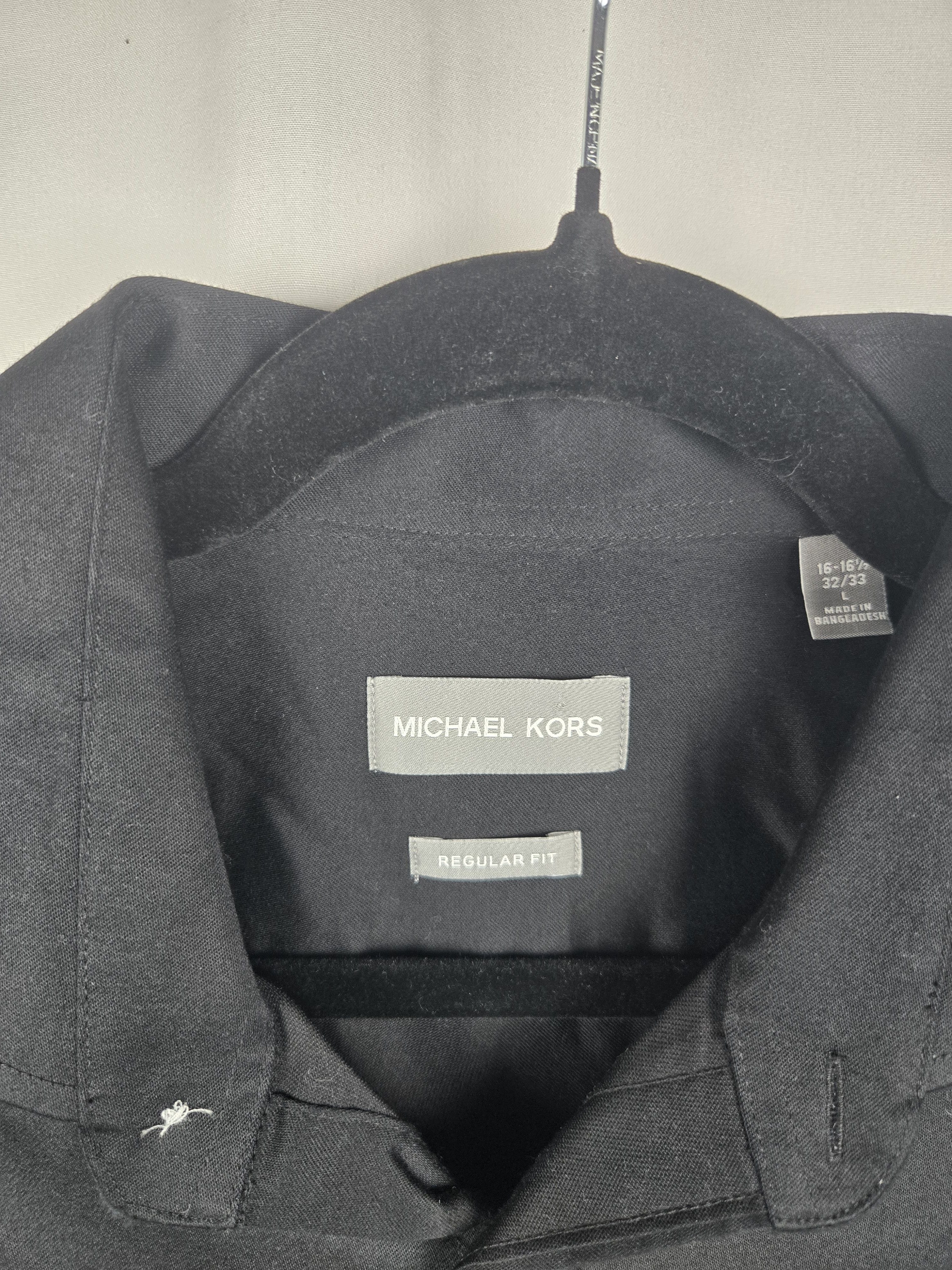 Michael Kors Michael Kors Black Dress Shirt Regular Fit Size US L / EU 52-54 / 3 - 3 Thumbnail